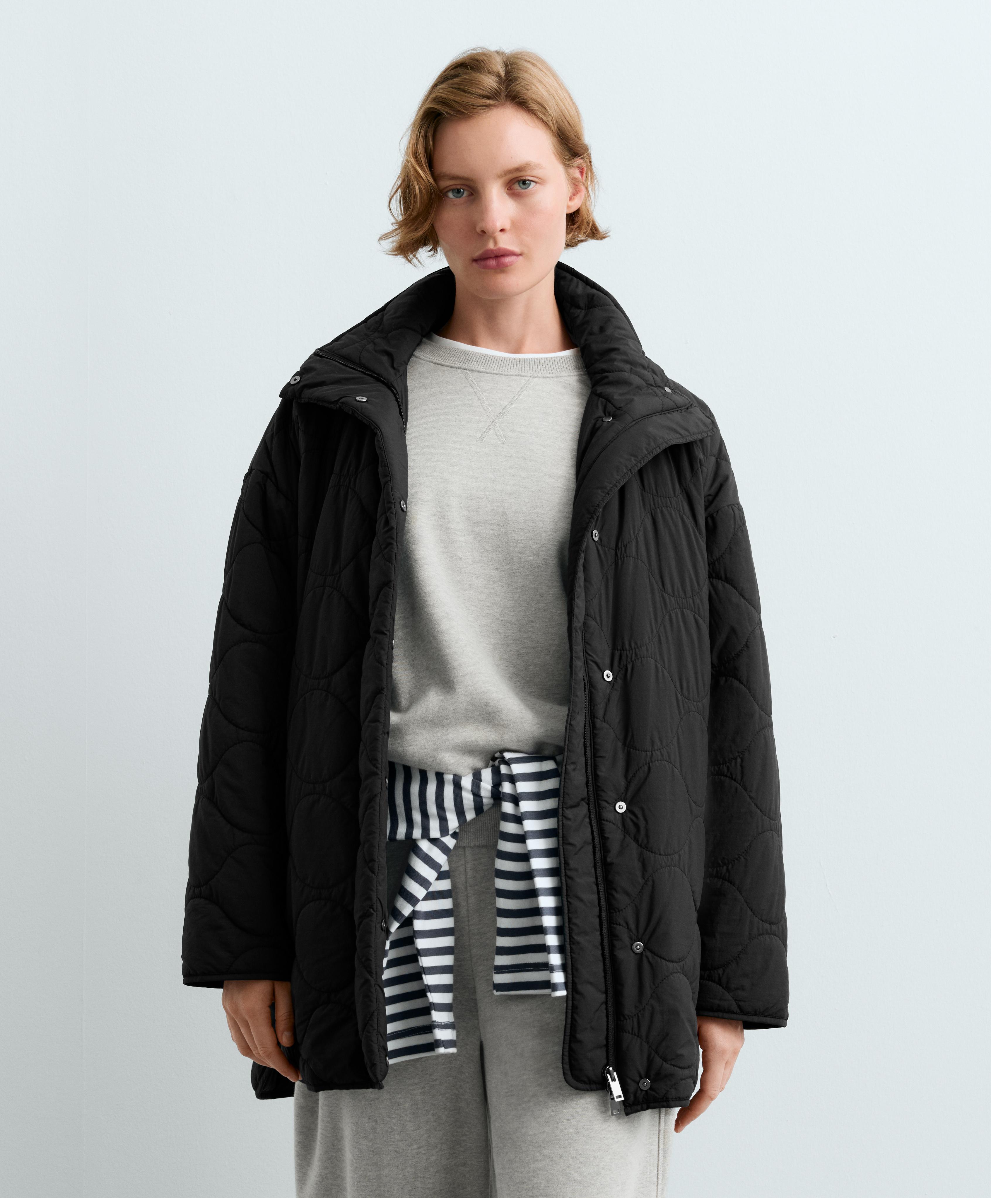 FELLEX® AEROGEL water-repellent padded midi jacket — BLACK