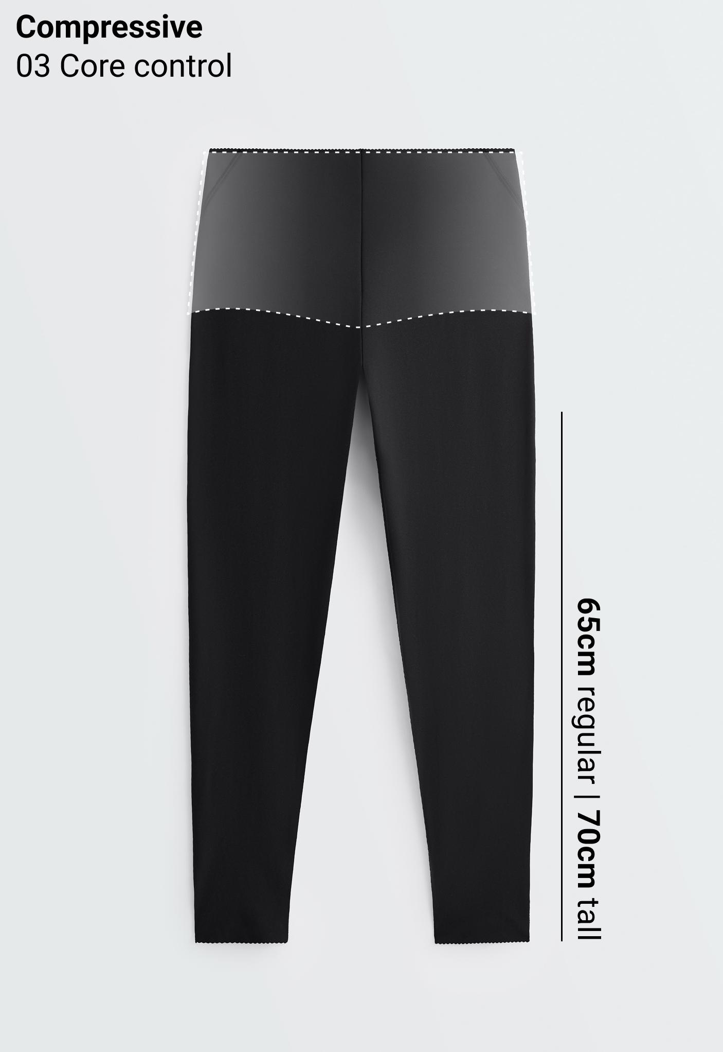 Compressive high-rise core-control ankle-length leggings — BLACK