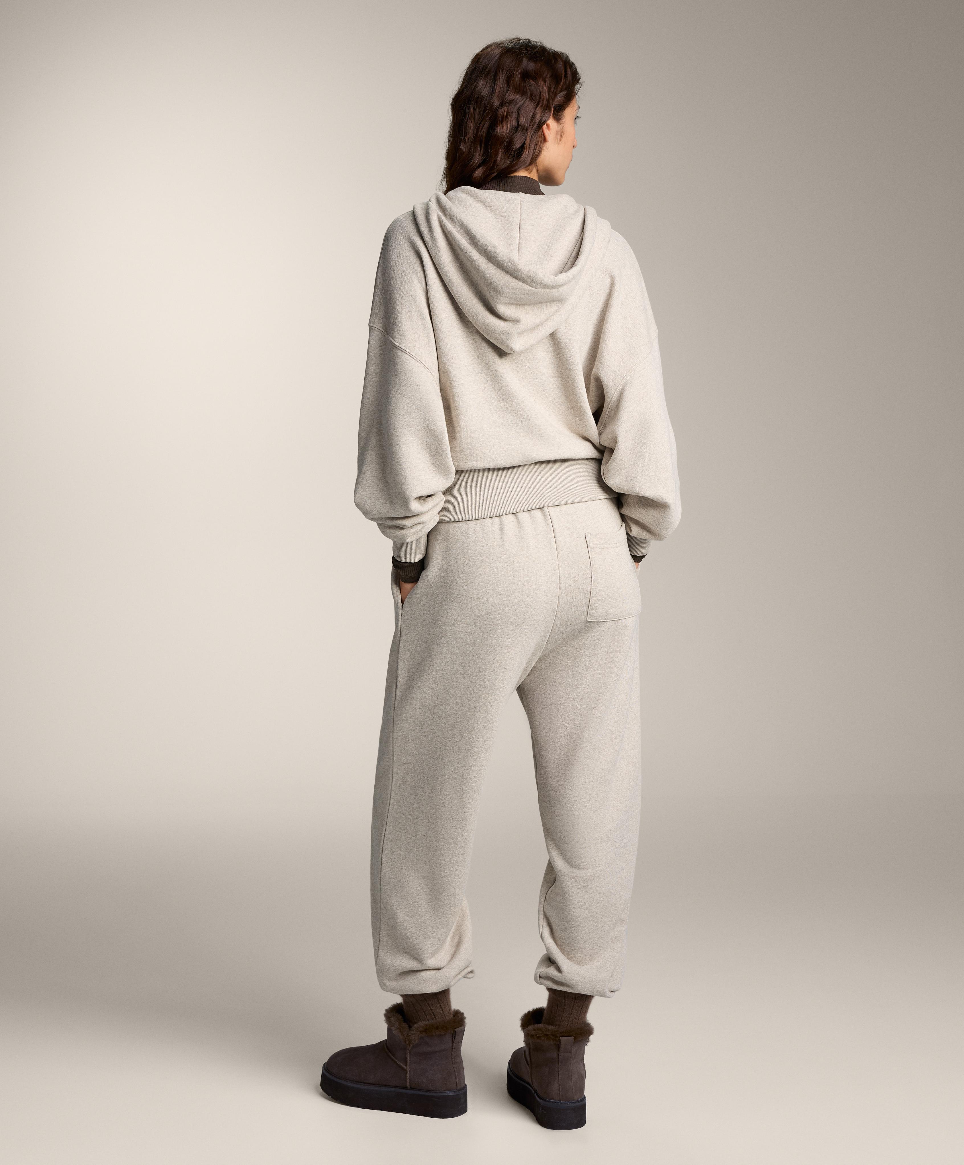 Relaxed fit cotton jogger trousers — BEIGE