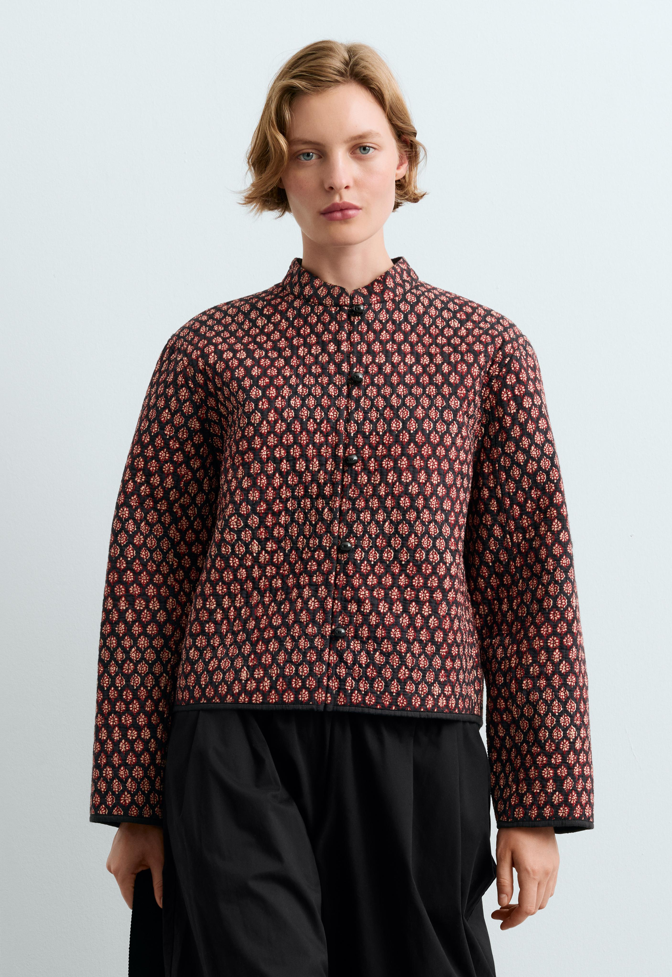 Veste matelassée col mao 100 % coton Veste matelassée col mao 100 % coton
