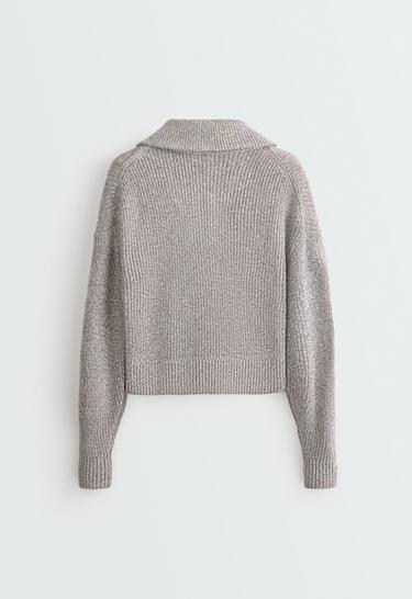 Knit Rib half-zip jumper — PALE GREY-BLUE 6
