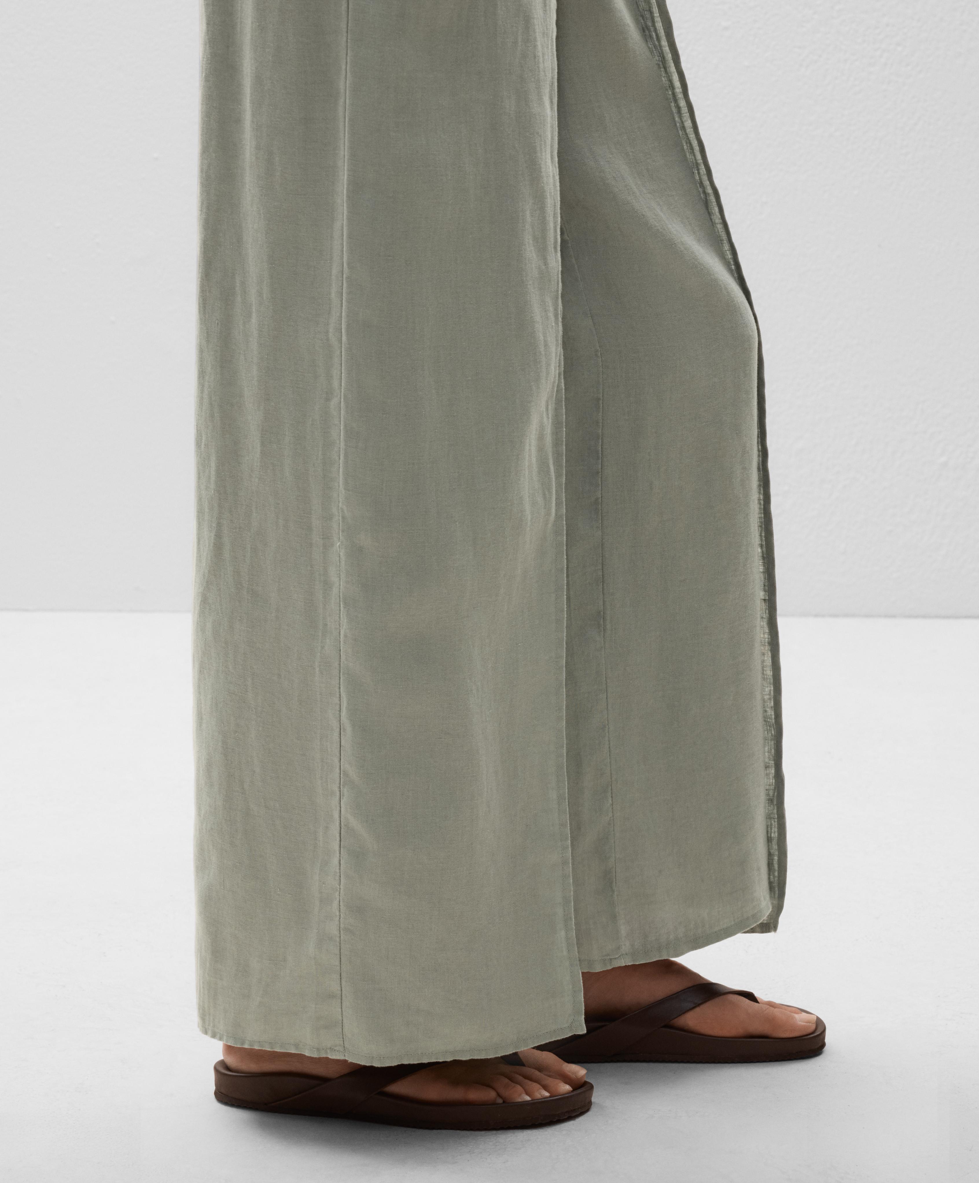 Pantalon droit à couches 100 % lin Pantalon droit à couches 100 % lin