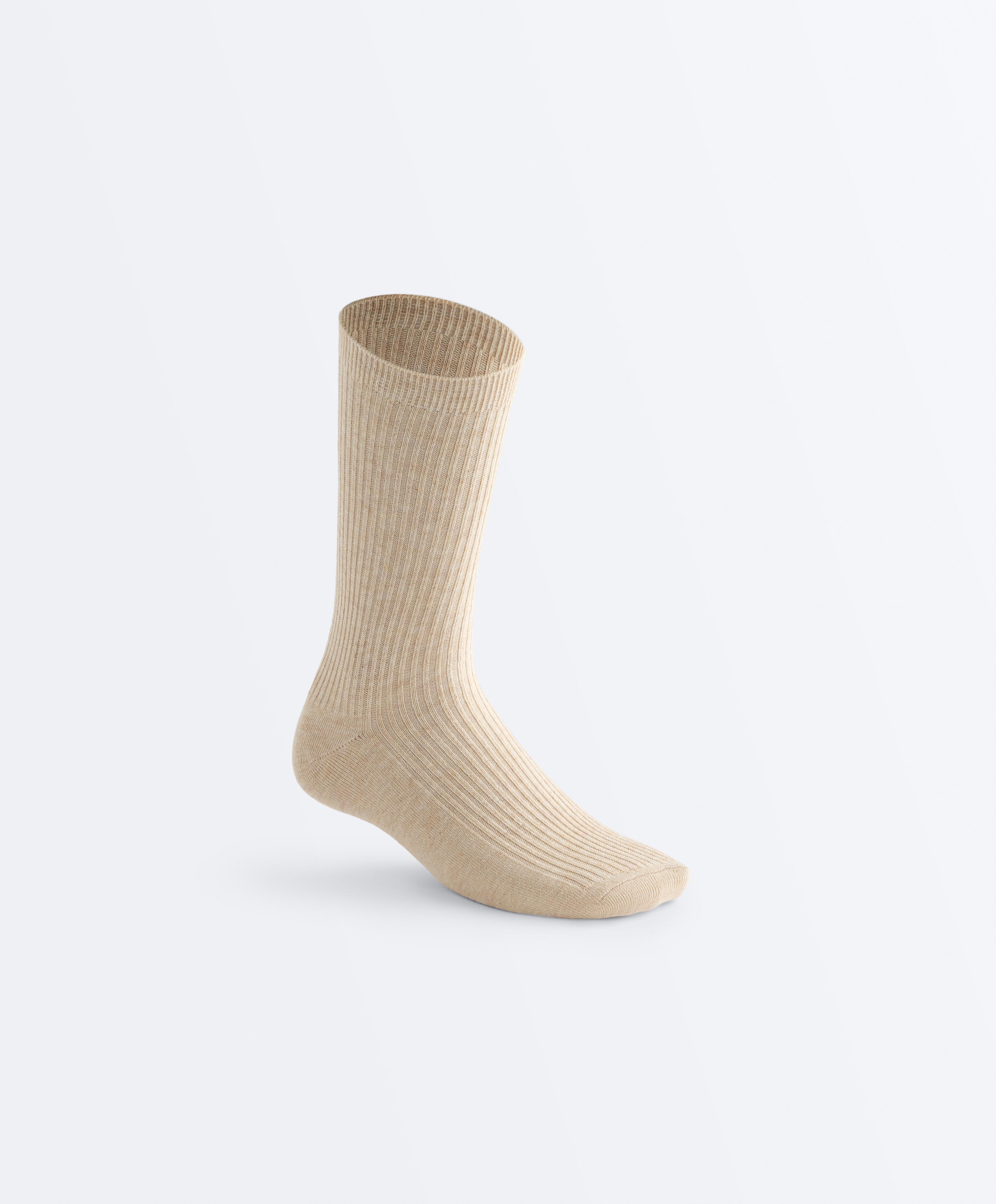 5 pairs of classic socks with cotton — SAND MELANGE