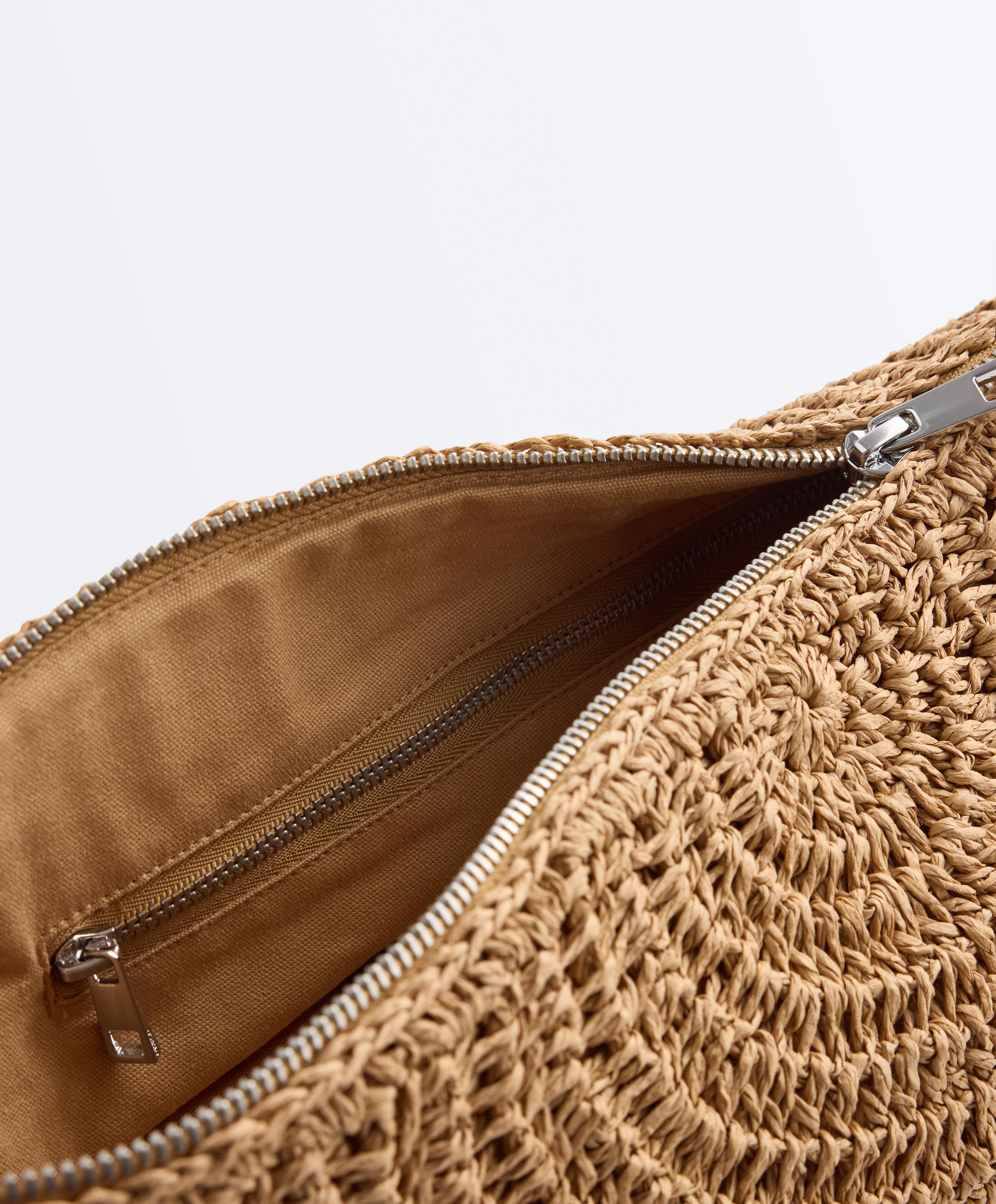 Large raffia-effect bag — NATURAL