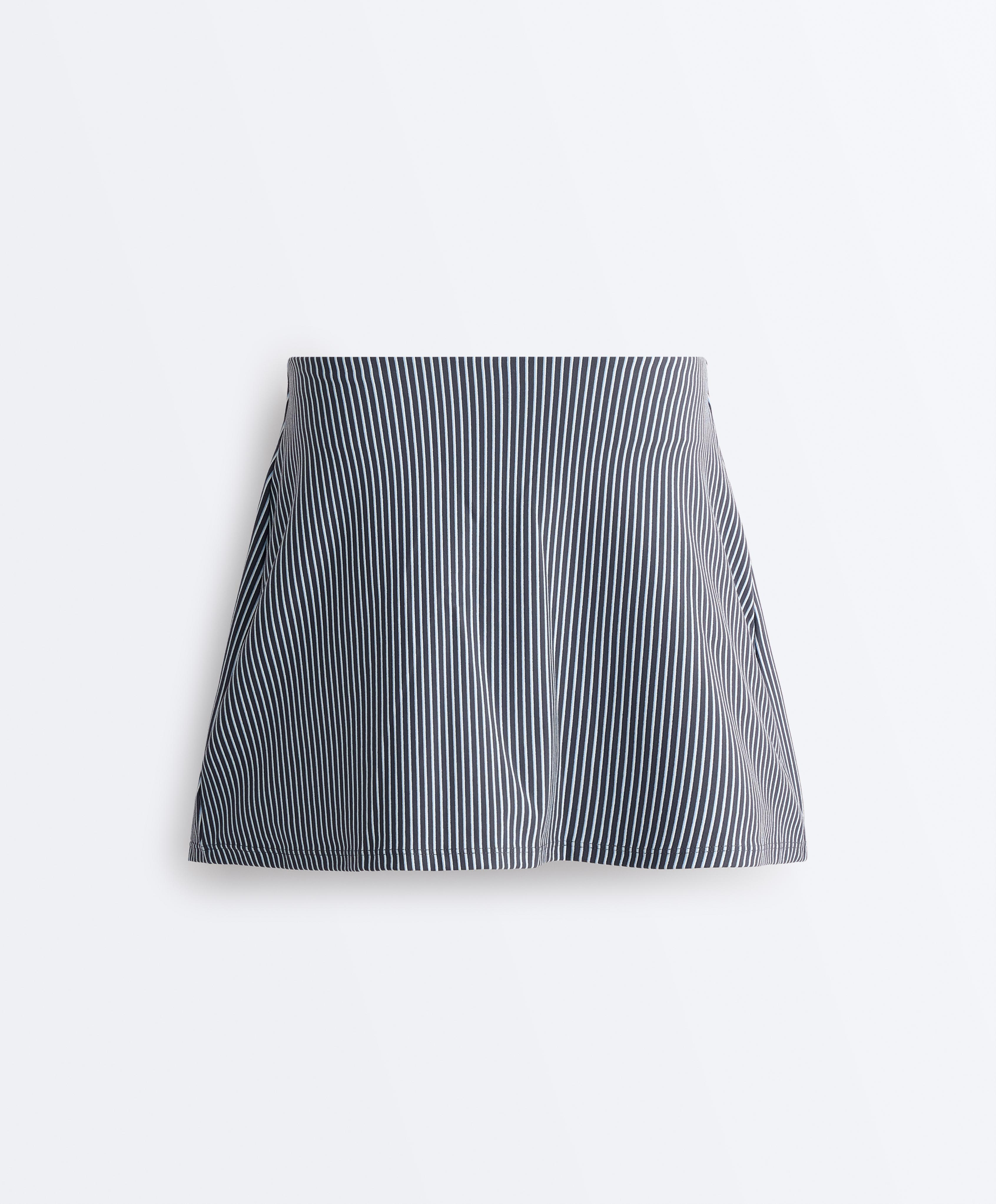 Evermove high rise striped short skirt — STEEL GREY