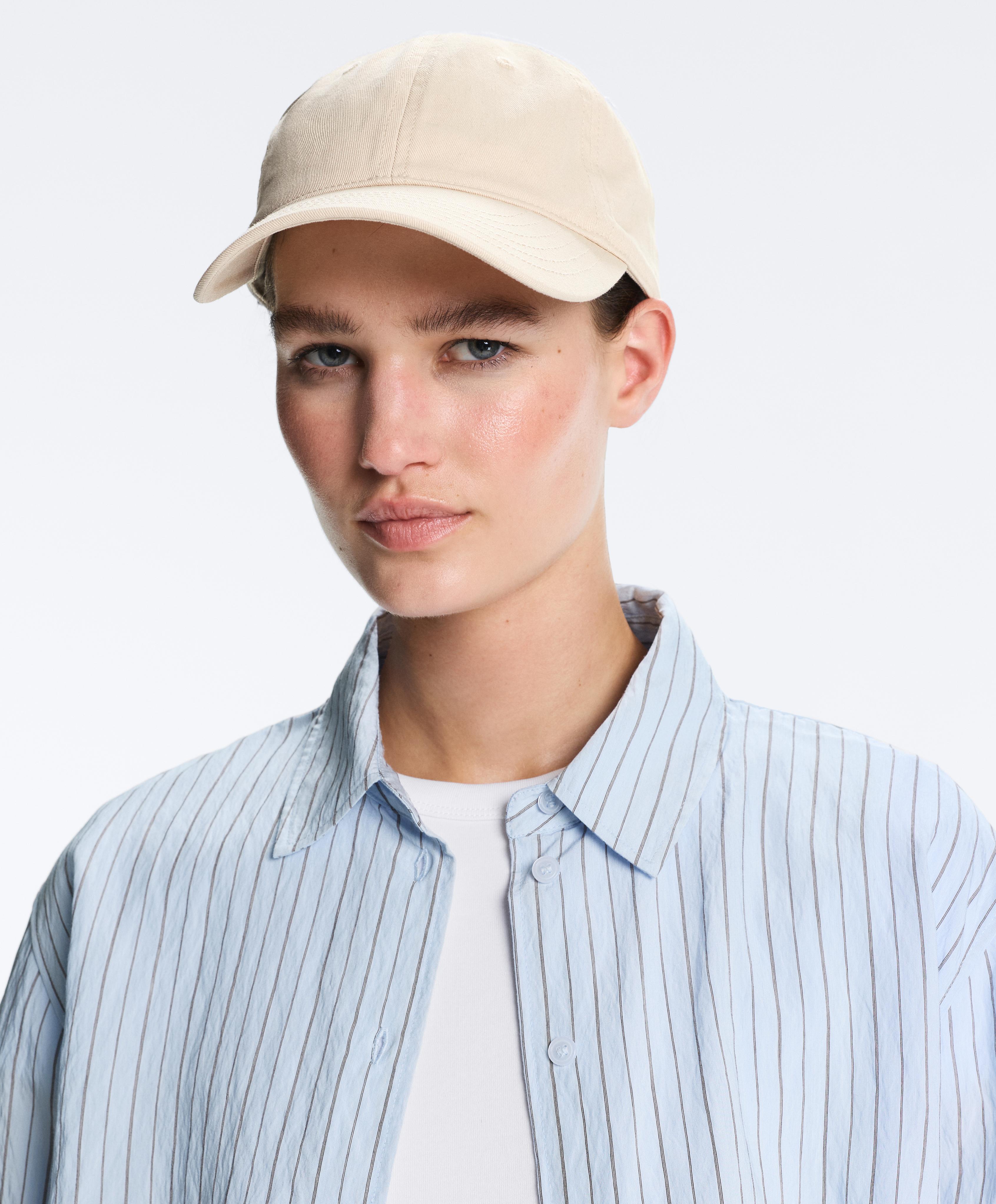 Washed-effect 100% cotton cap — PALE BEIGE