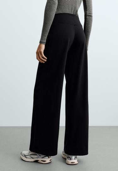 High rise Warm straight trousers with zips — BLACK 4