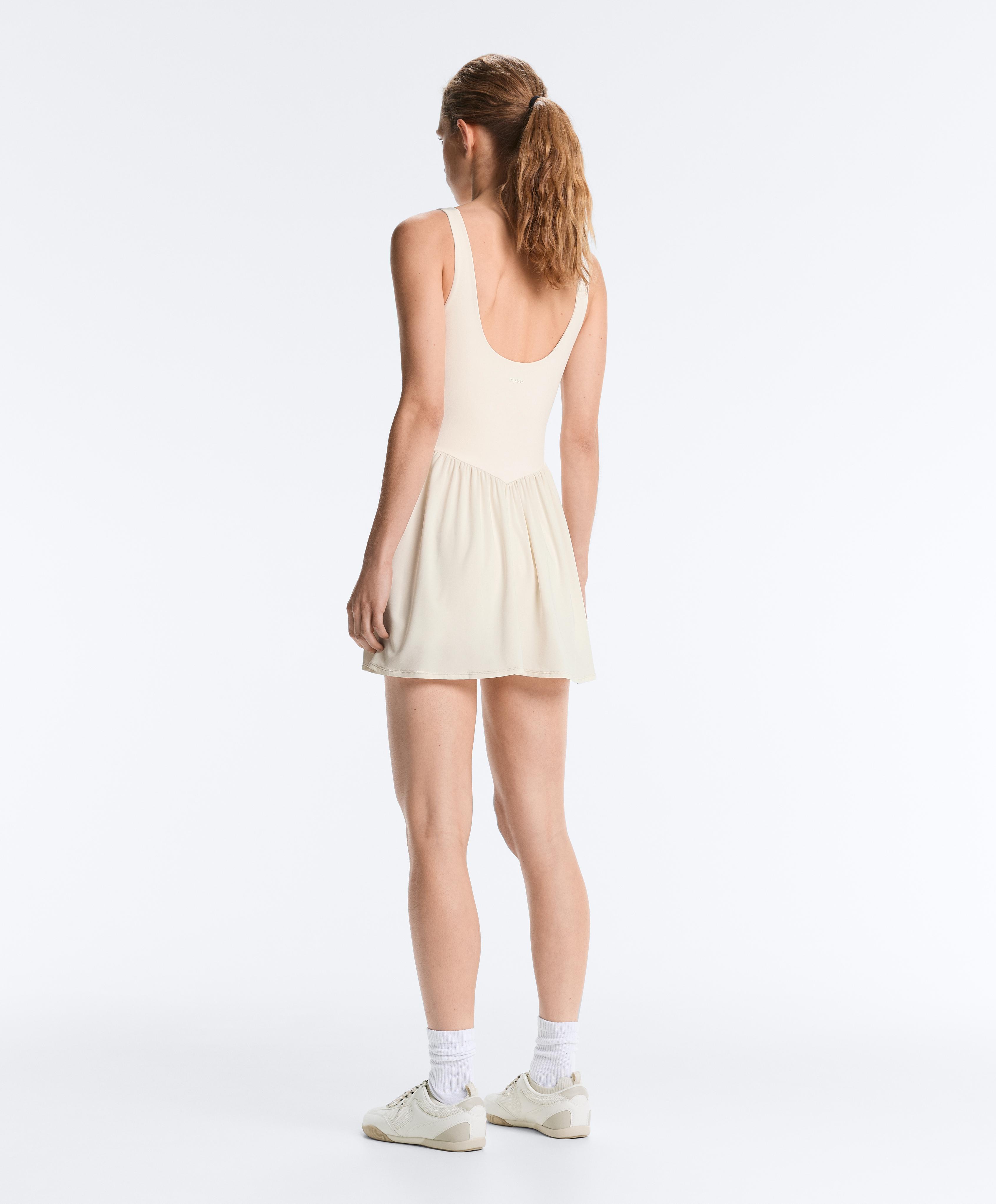 Comfortlux short dress — PALE ECRU