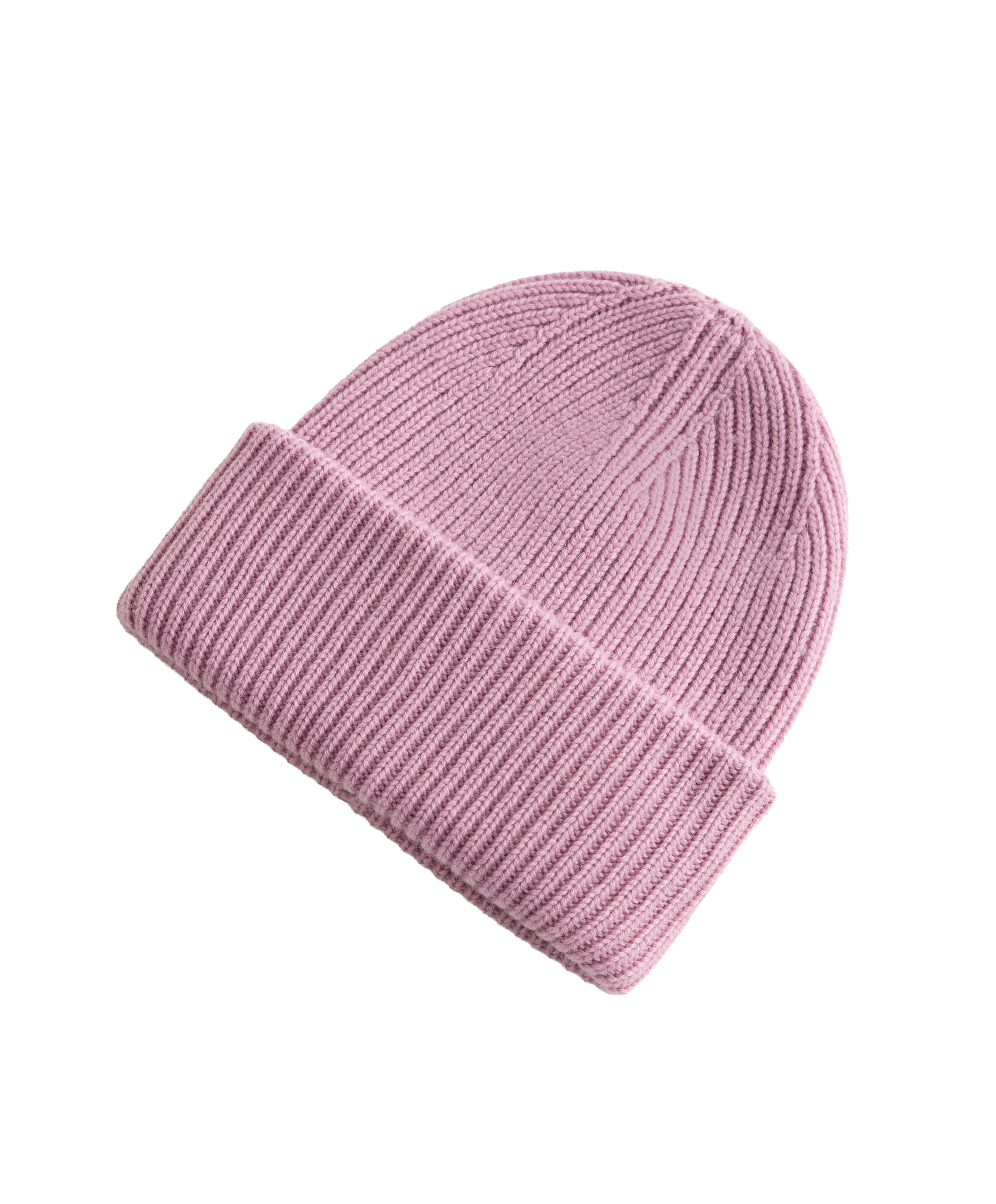 Wool blend knit pompom hat — MID DUSTY PINK