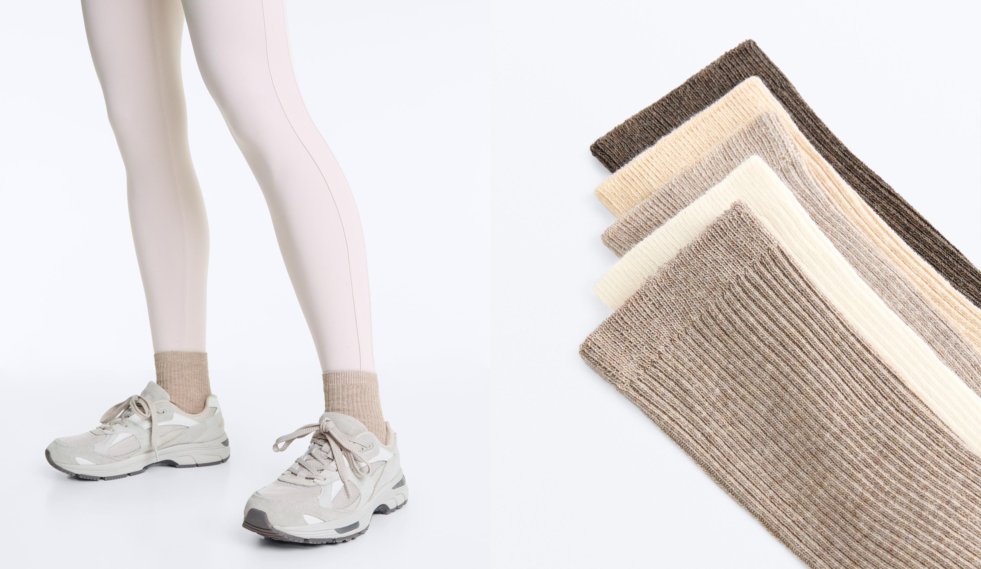 5 pairs of classic socks with cotton — SAND MELANGE
