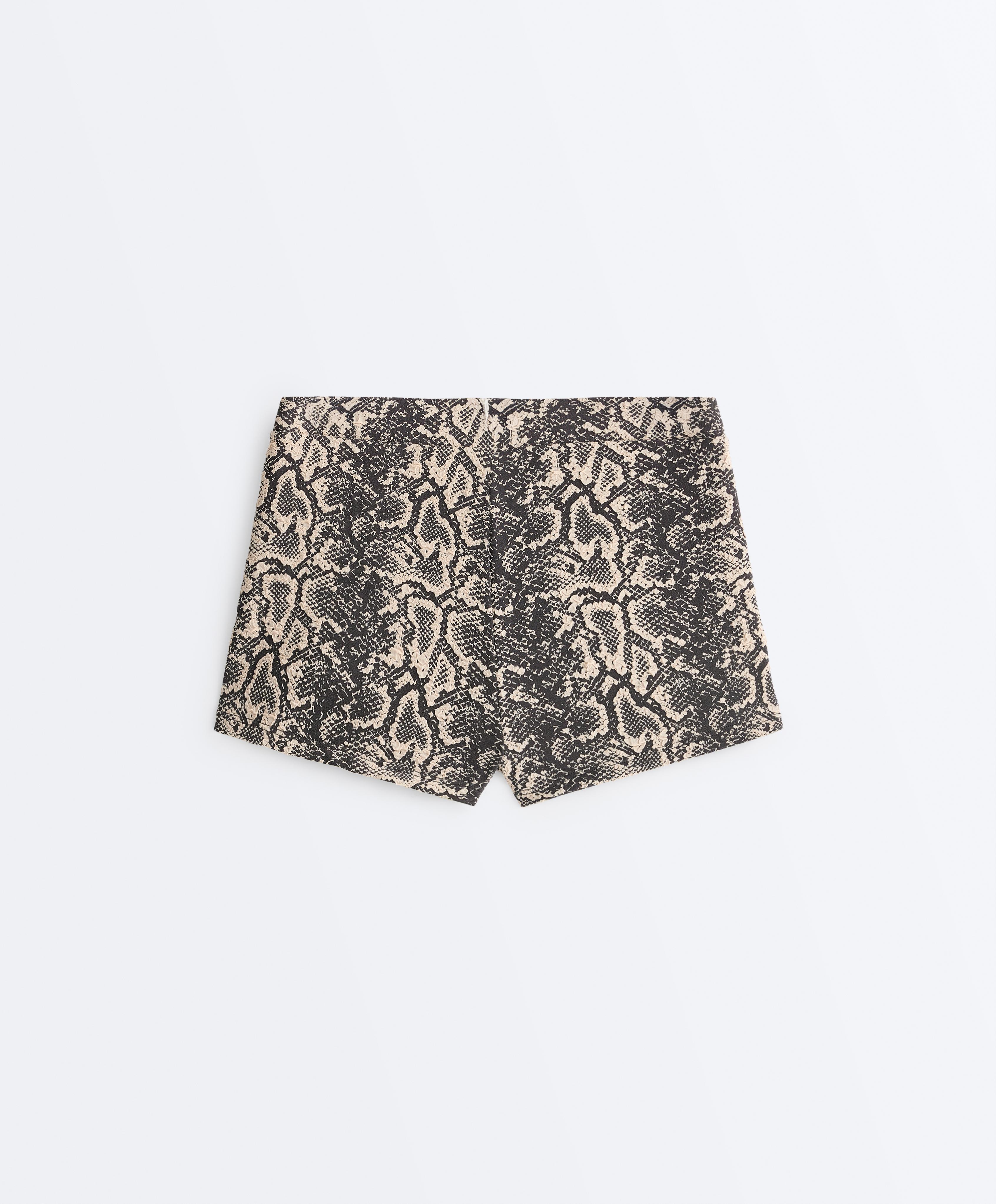 Snake print high rise bikini shorts | OYSHO Türkiye | Sale