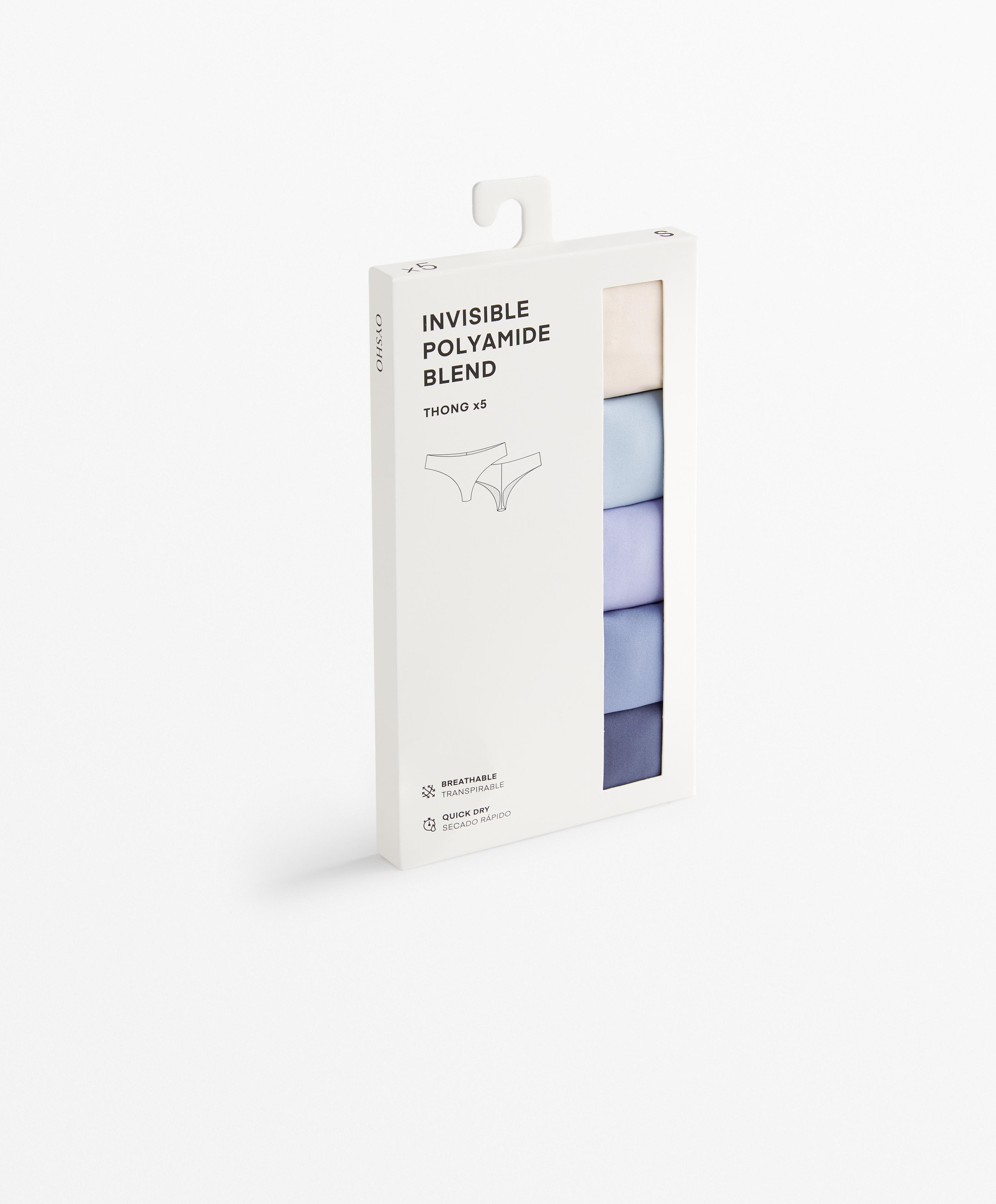 5 polyamide blend invisible thongs