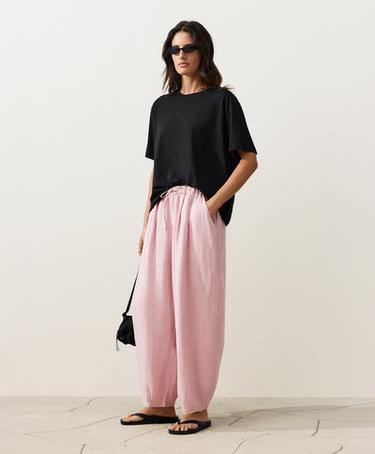100% linen balloon trousers — DUSTY PINK 6