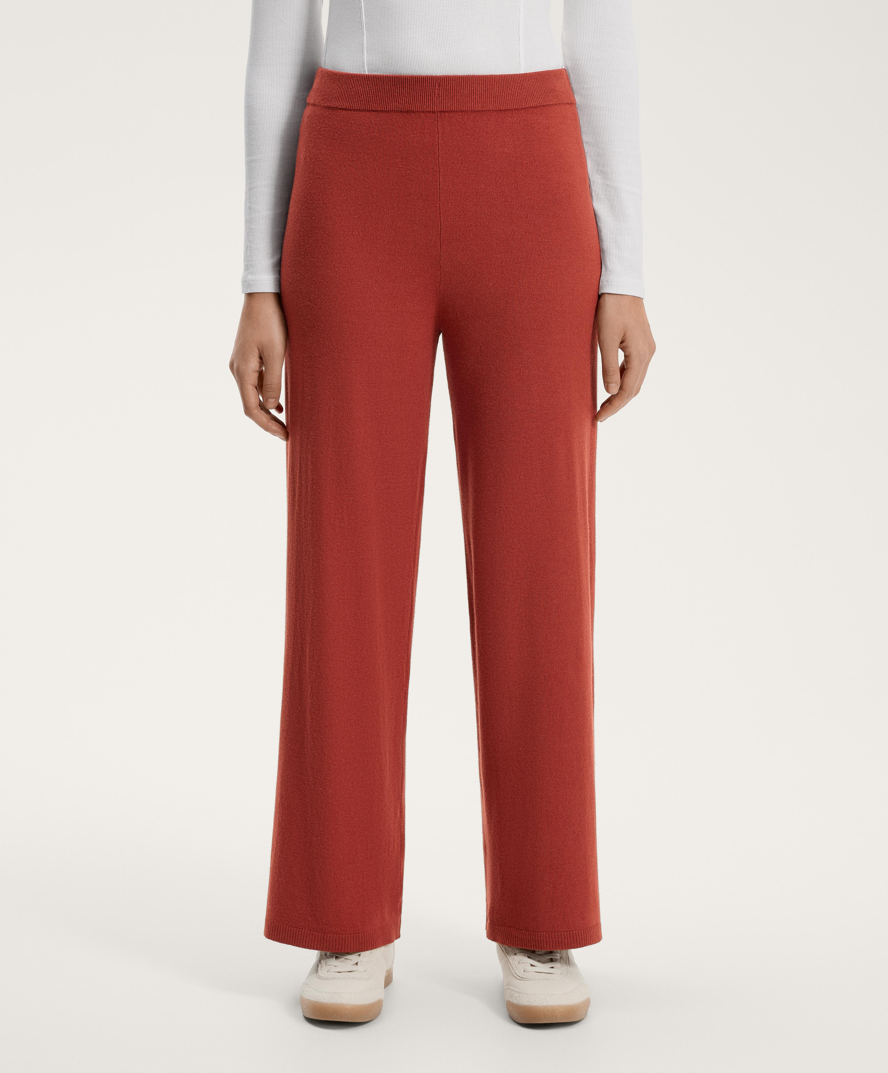 Calça de corte direito em malha Calça de corte direito em malha
