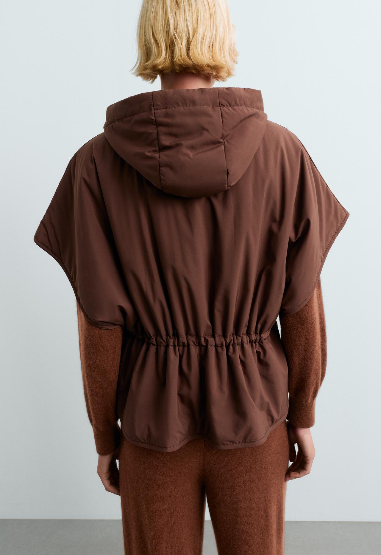 Cape-style padded gilet — CHOCOLATE      