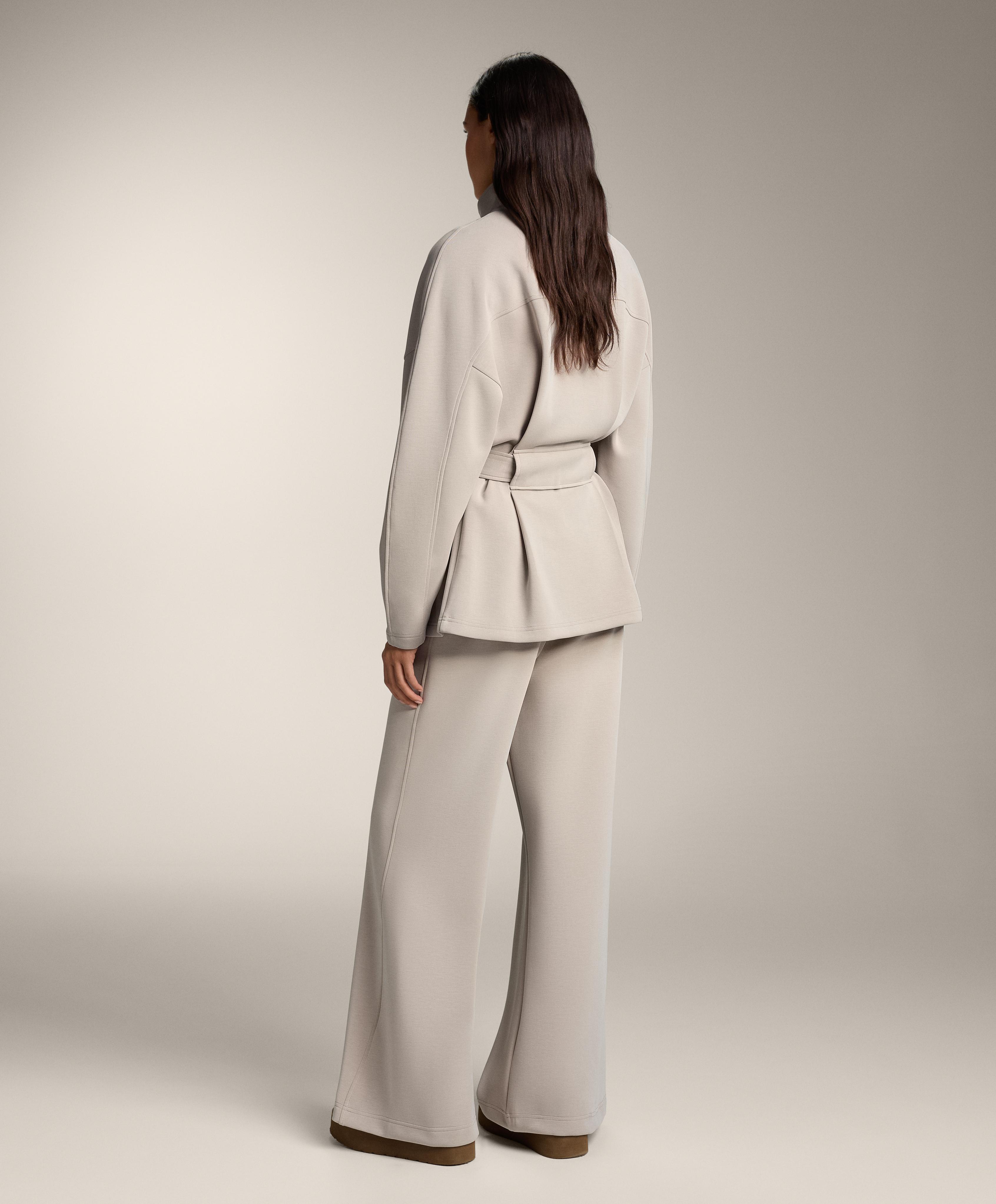 Super high-rise flare trousers with brushed modal — DUSTY TAUPE
