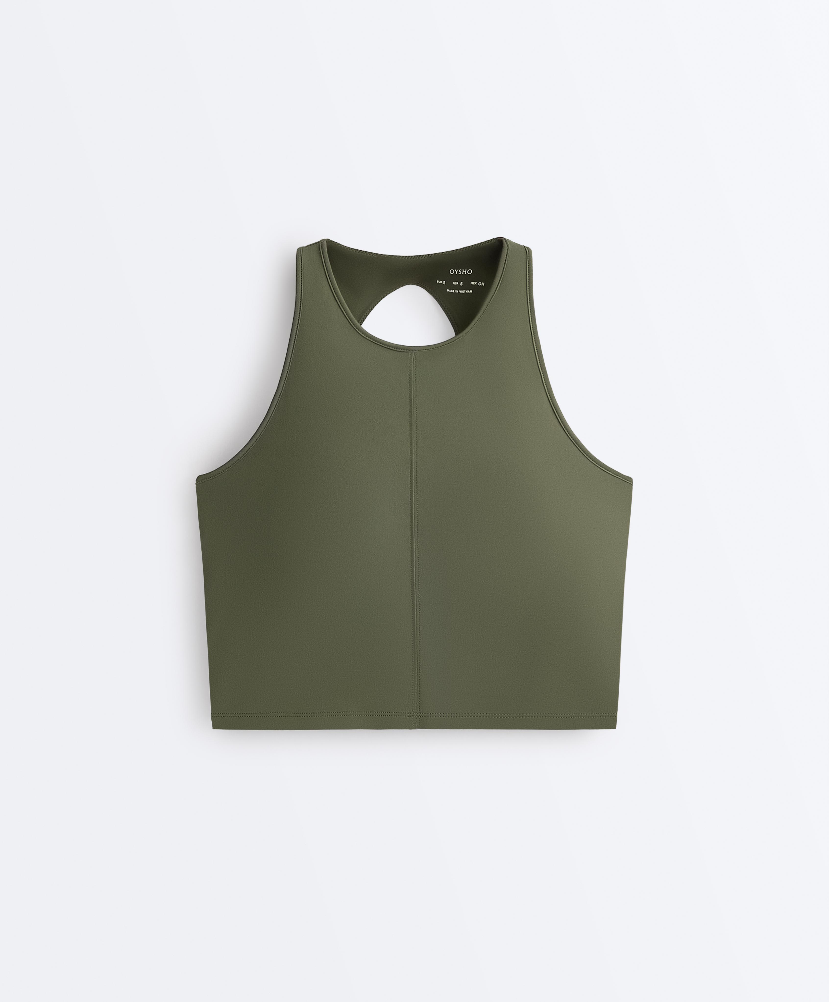 Comfortlux open back halter tank top — DARK GREEN