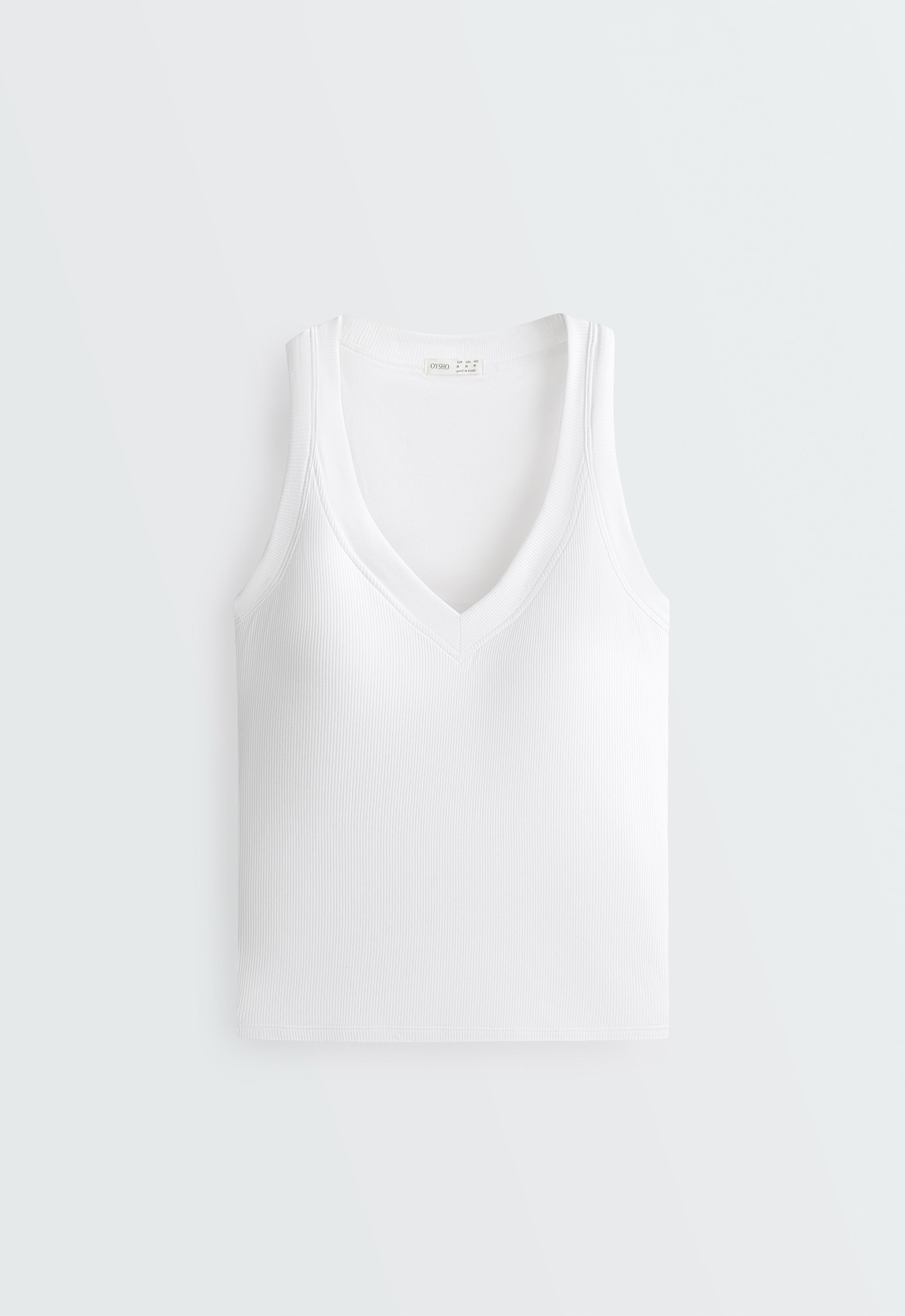 Rib modal blend tank top — WHITE 