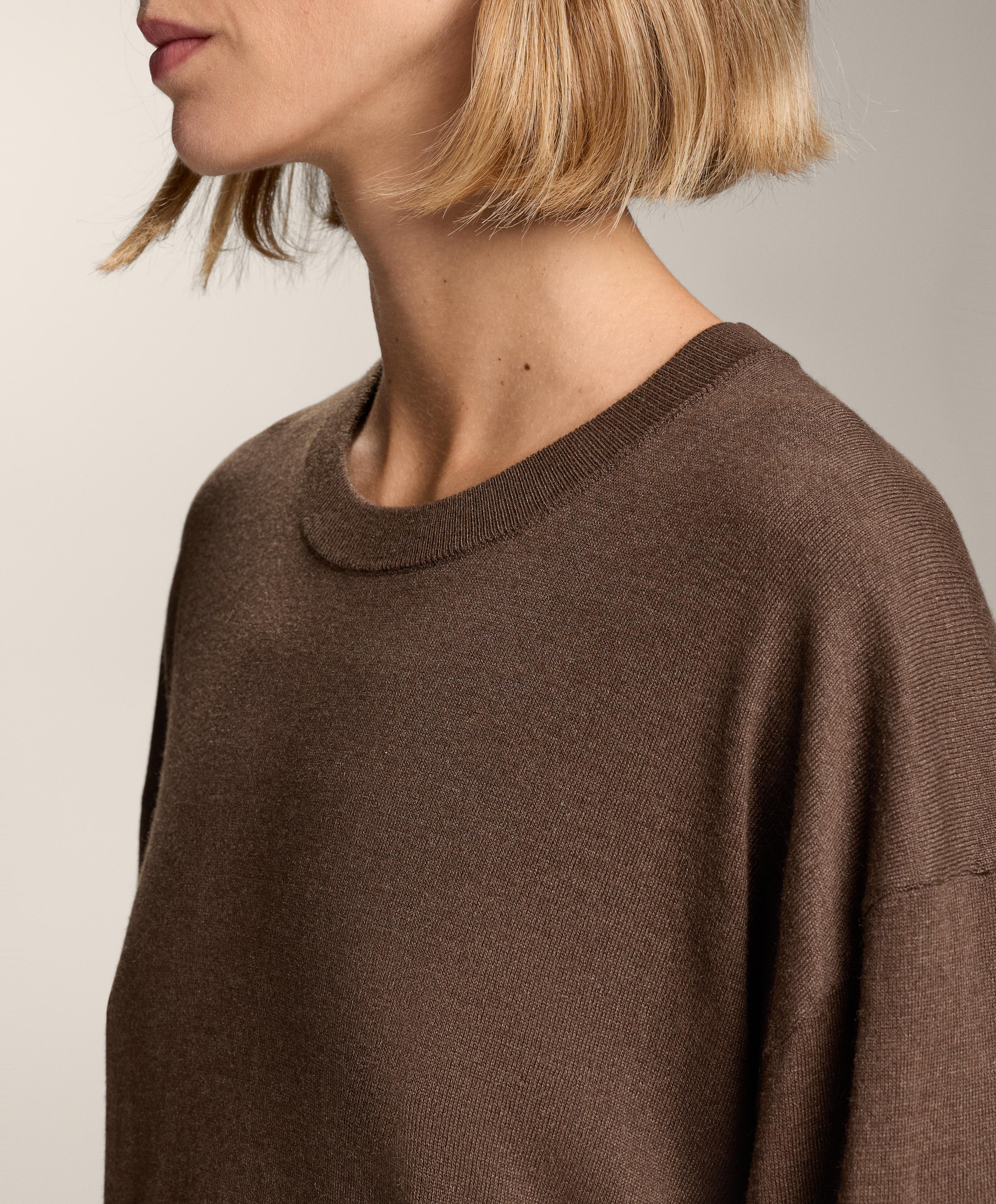 Вязаный джемпер с круглым вырезом, 10% кашемир - Распродажа