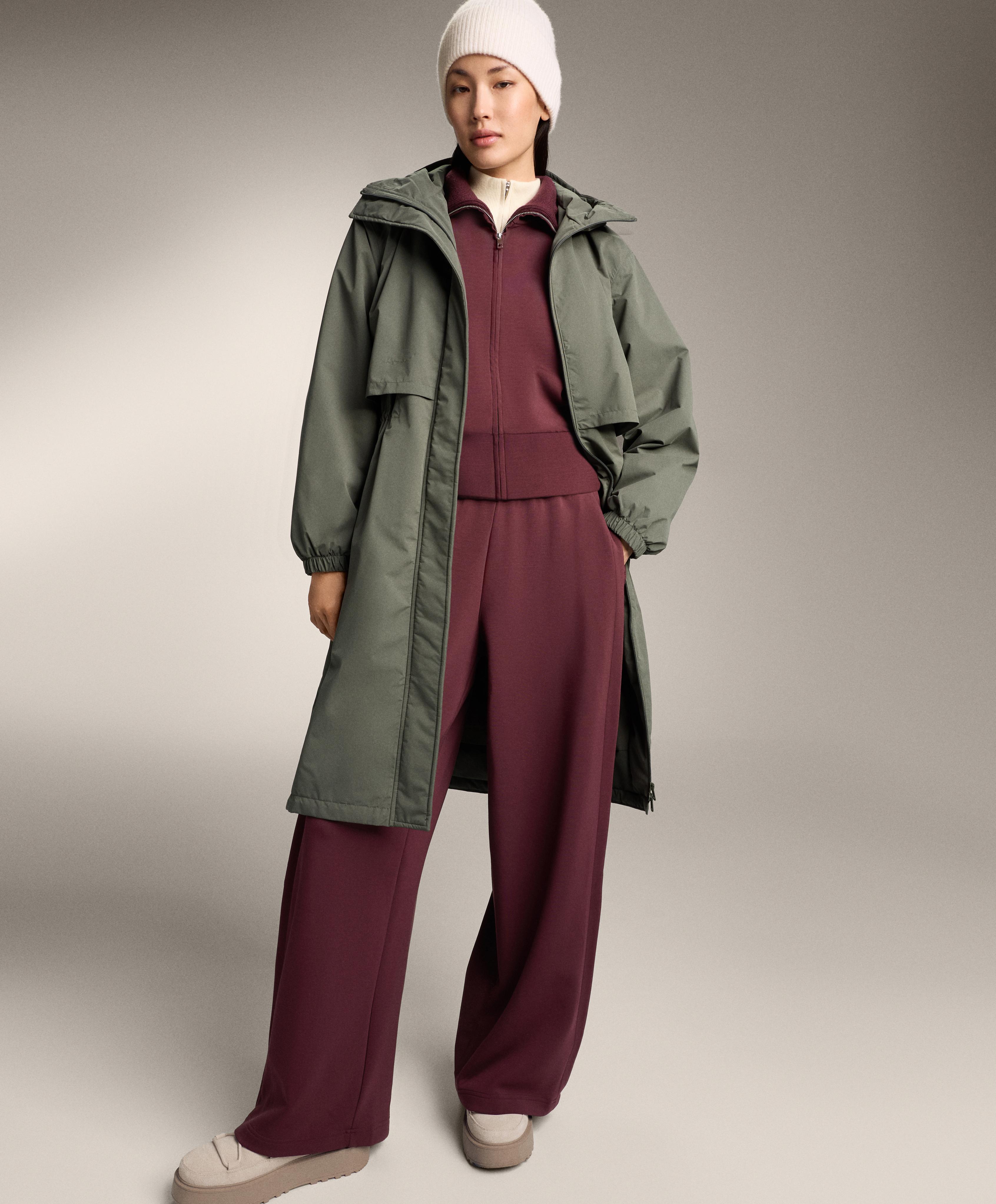 Cocoon trousers with side pleat and brushed modal — MAROON