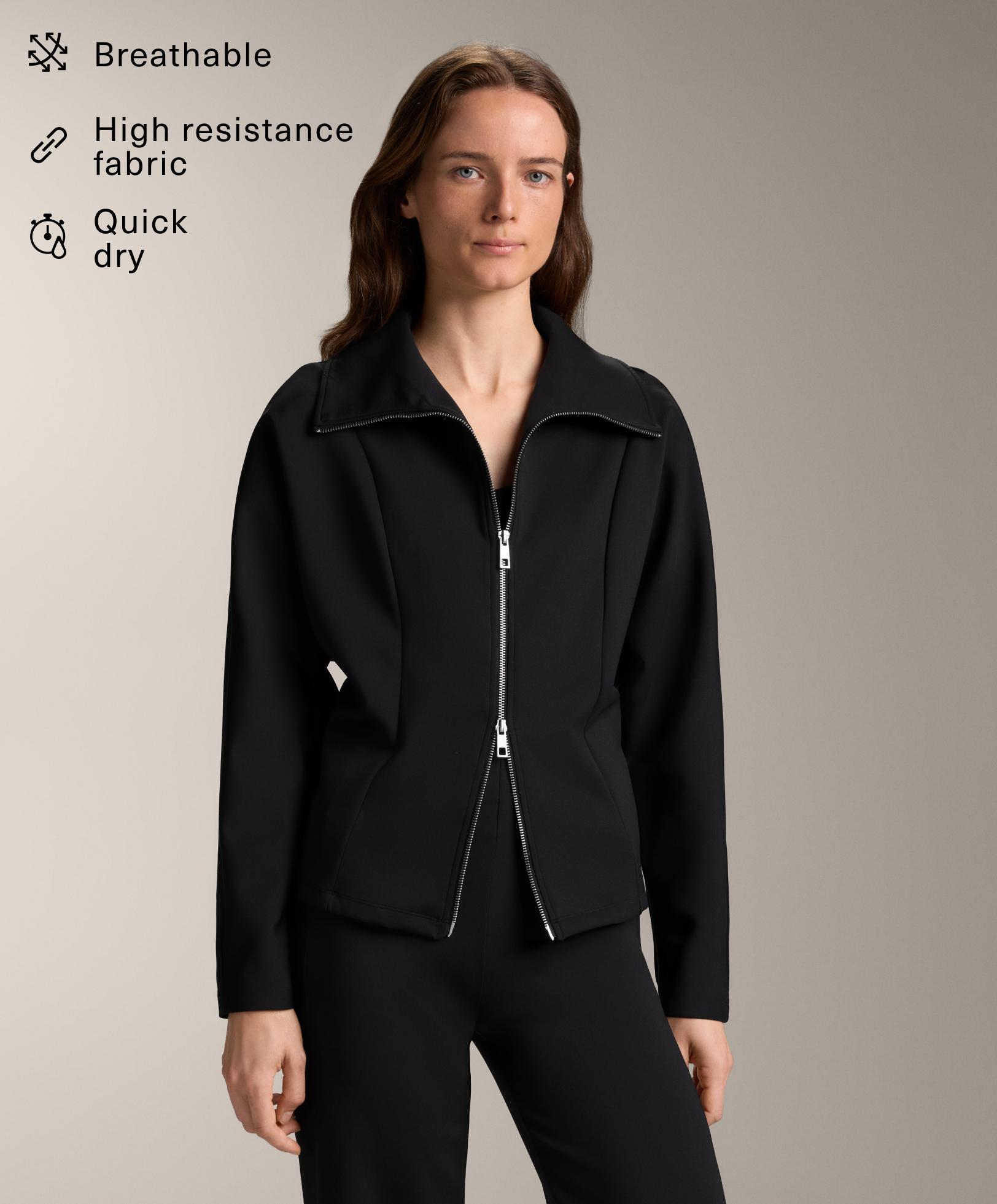 Double zip neoprene-effect jacket - Sale Double zip neoprene-effect jacket - Sale