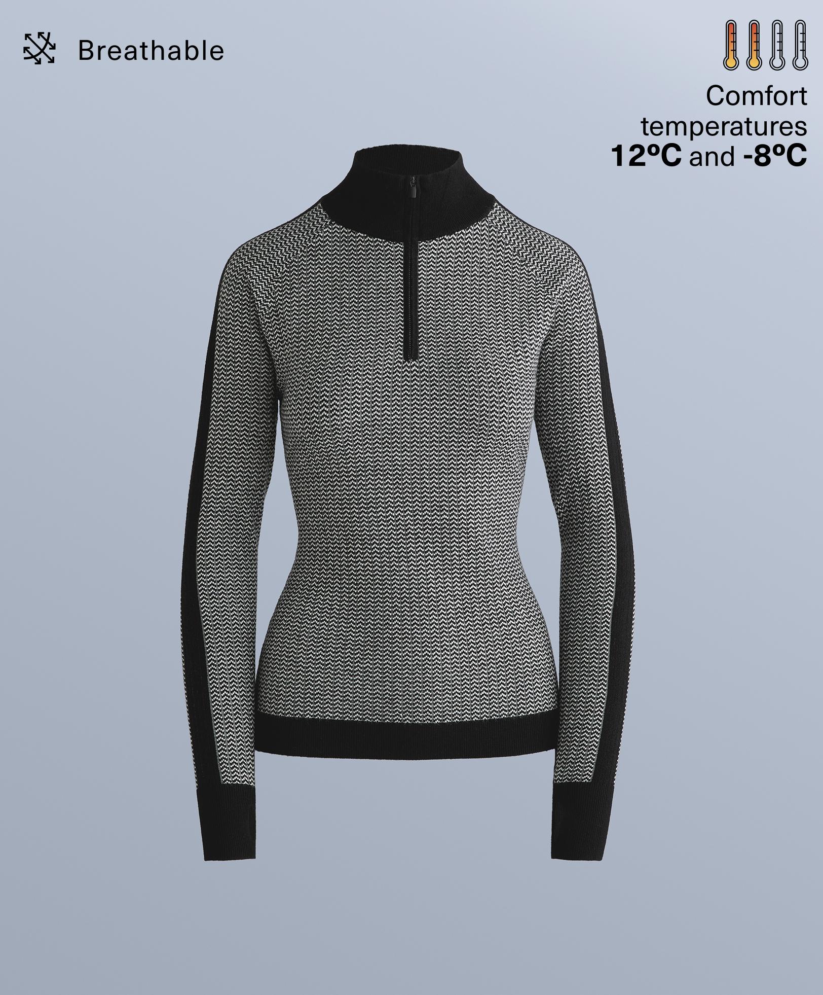 Playera térmica base layer punto jacquard espiga