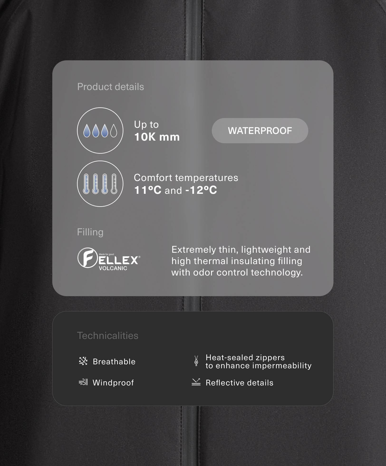 FELLEX® Volcanic 10k WATERPROOF padded technical jacket