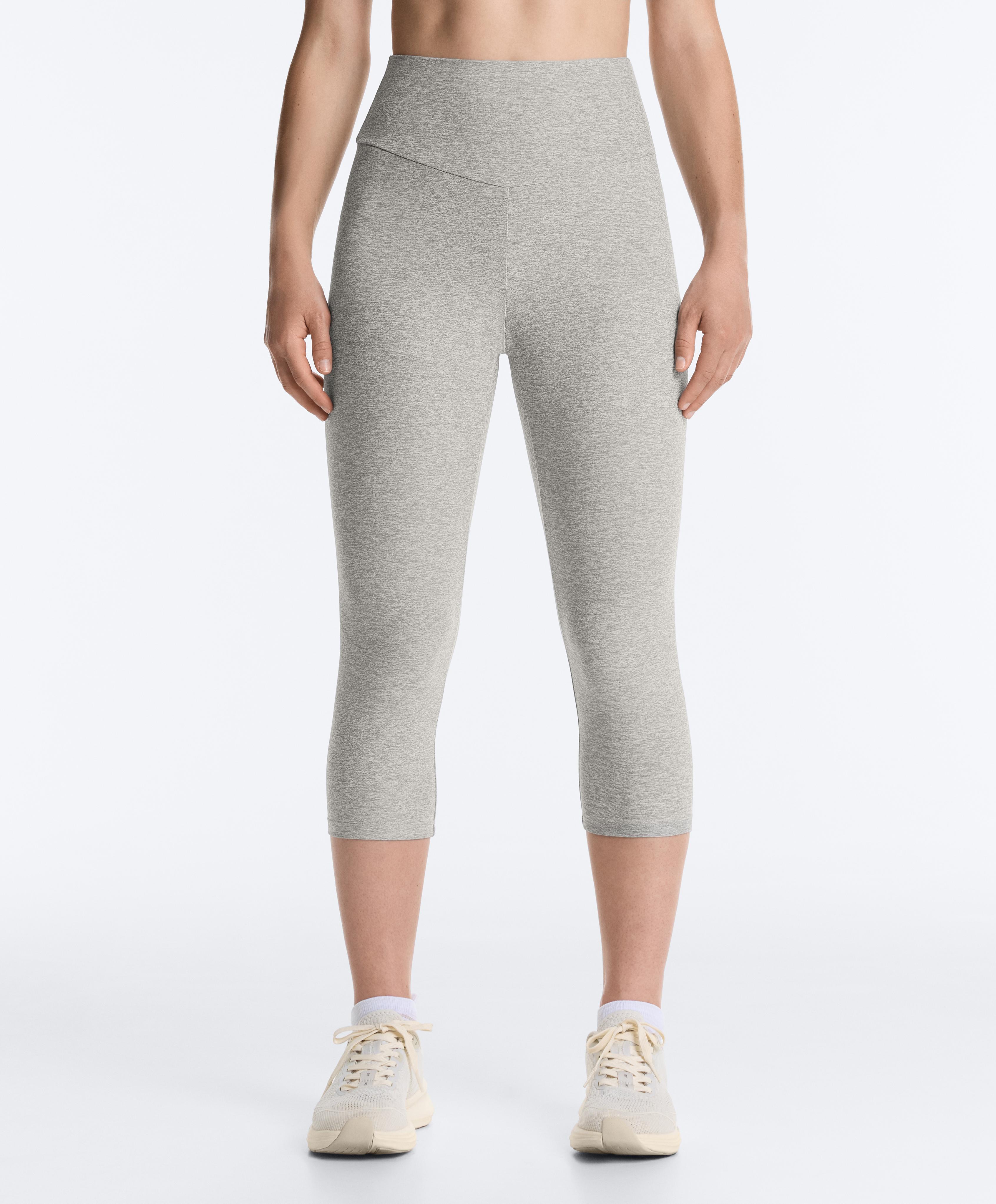 Comfortlux 40cm high-rise marl knee-length leggings — GREY MELANGE