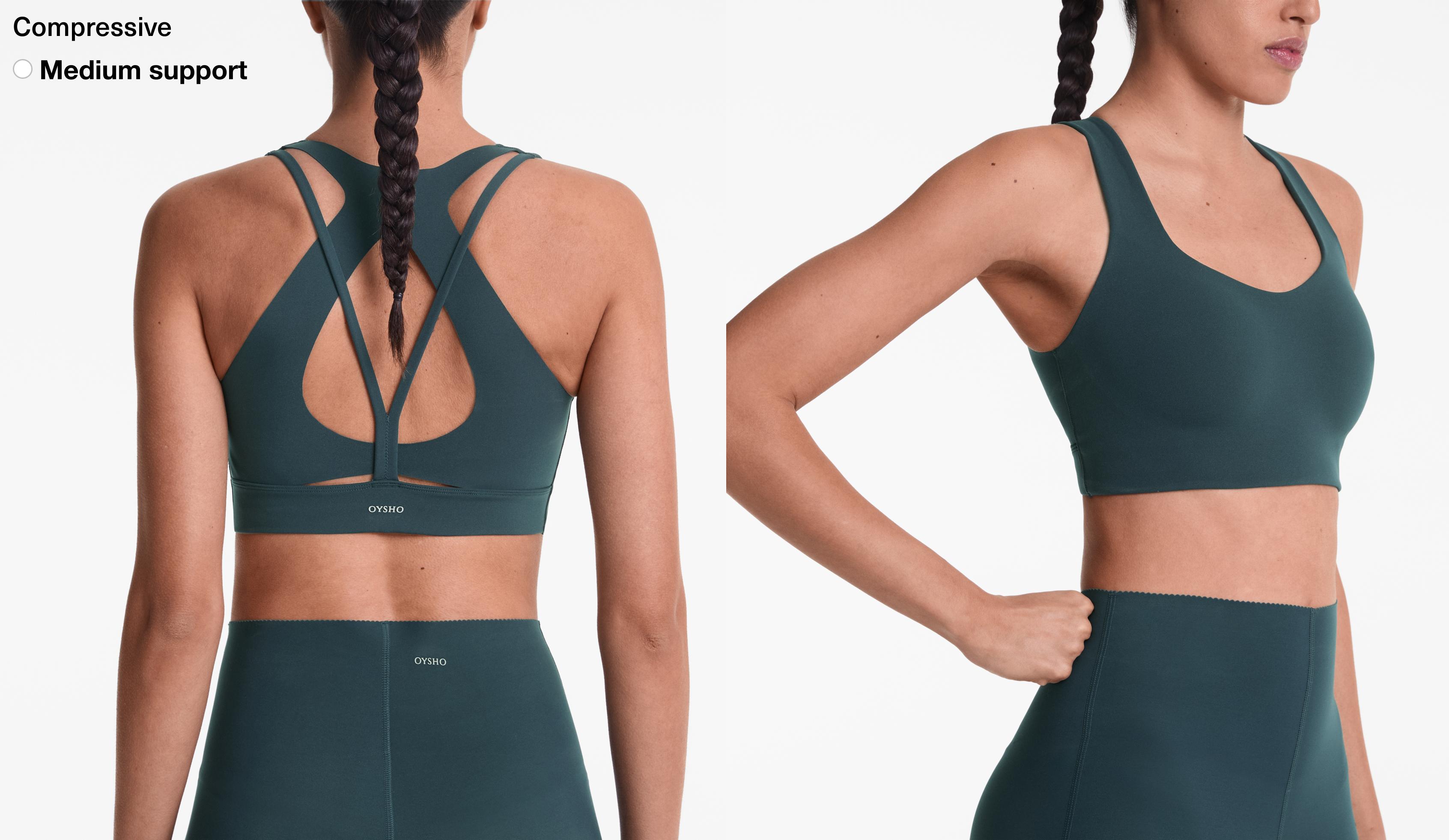 Medium support compressive sports bra
