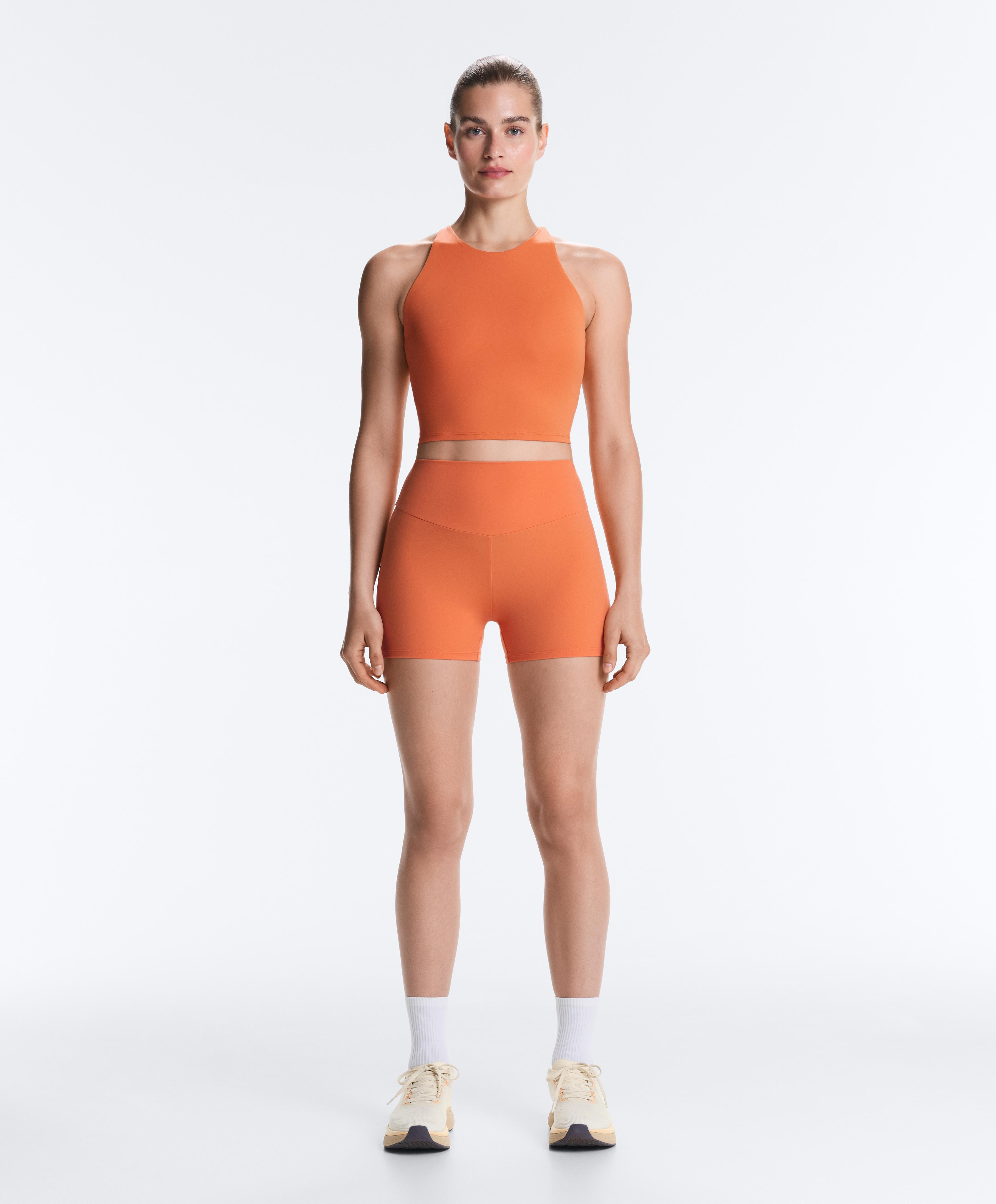Comfortlux strappy tank top with cups — WASHED ORANGE