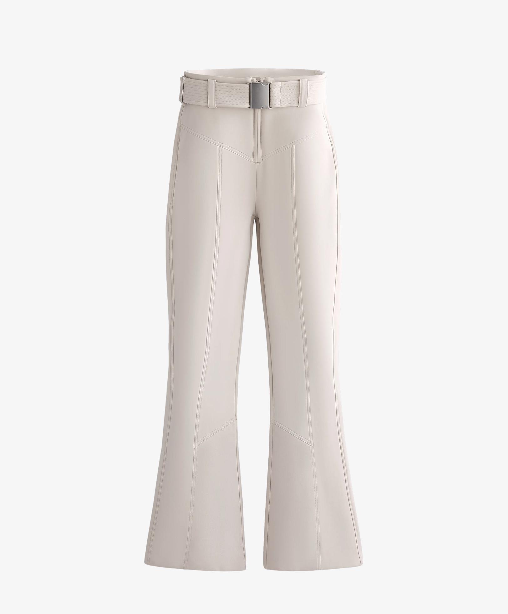 Water-resistant high-rise flare stretch SKI trousers — PALE MINK