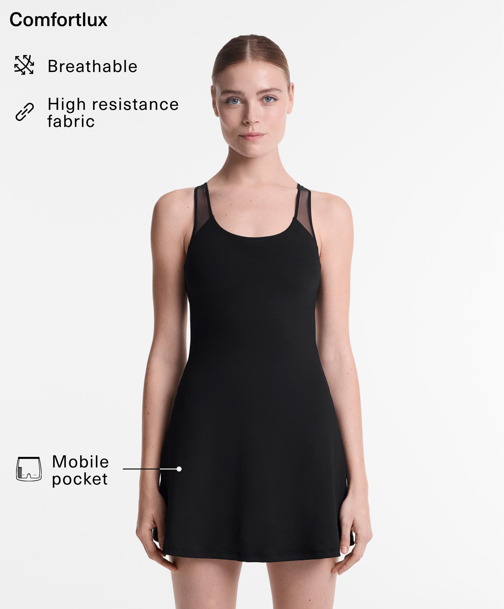 Kurzes Comfortlux-Trägerkleid mit Mesh
