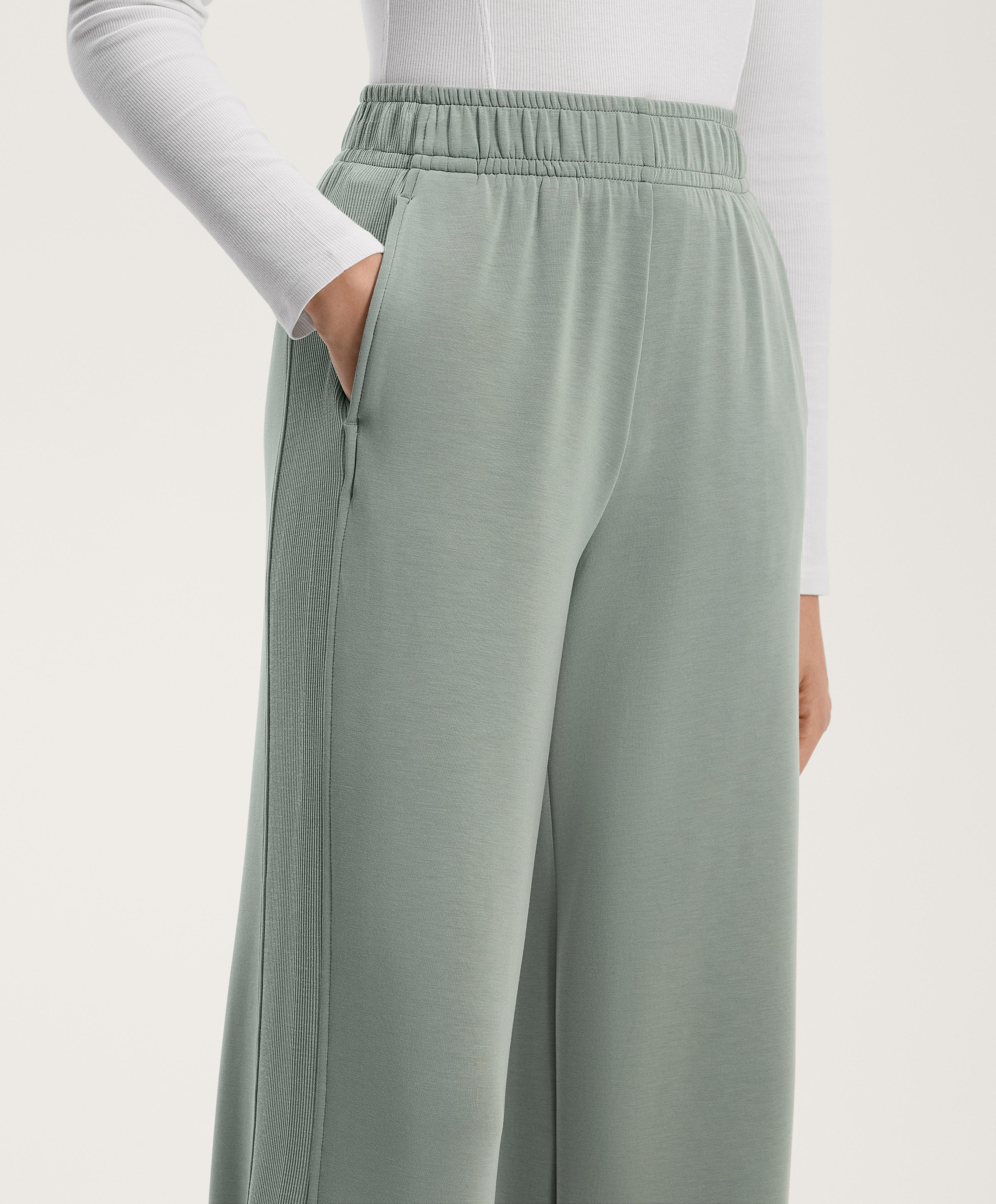 Side rib straight-leg trousers with soft-touch modal - Sale Side rib straight-leg trousers with soft-touch modal - Sale
