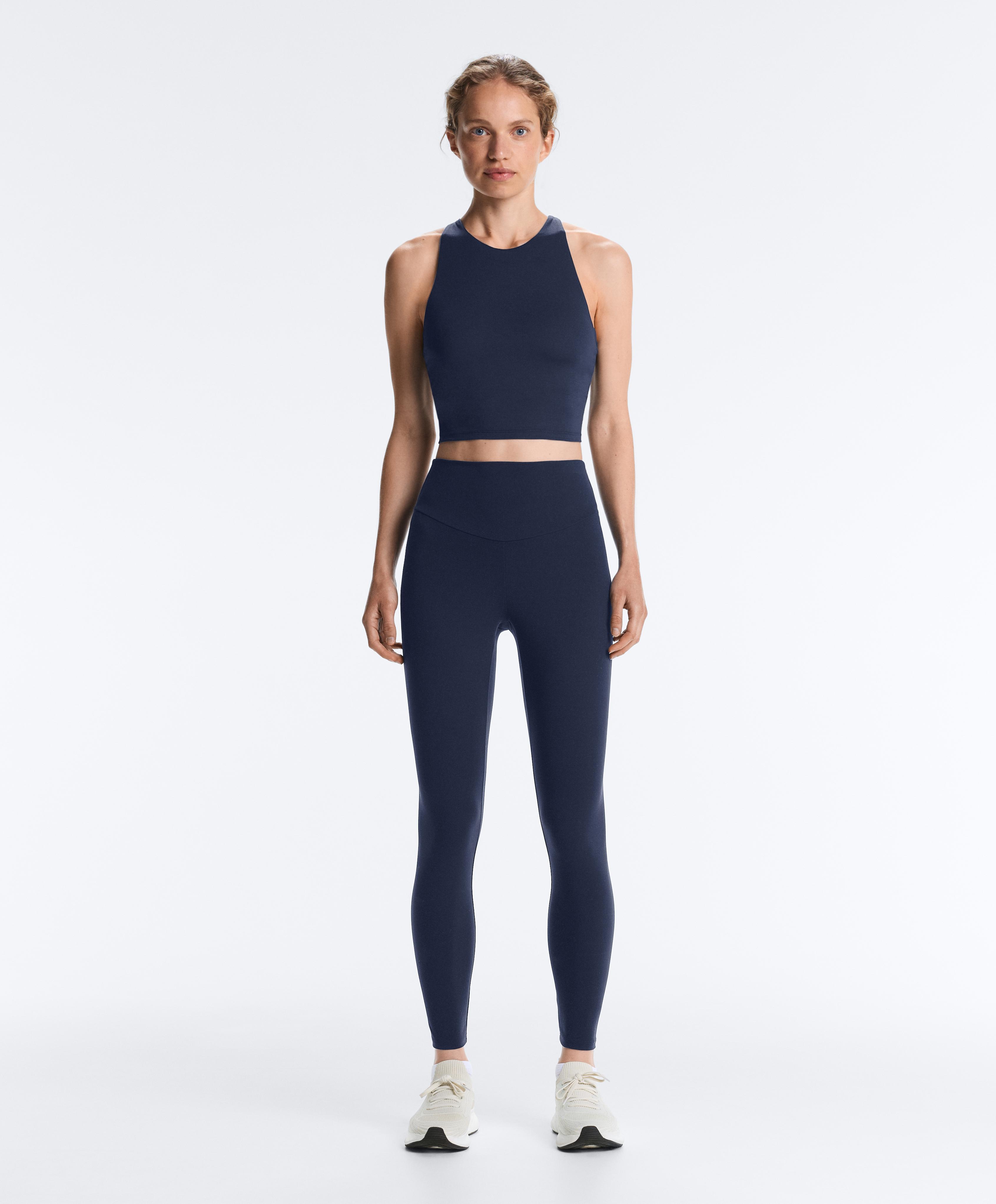 Comfortlux strappy tank top with cups — NAVY BLUE