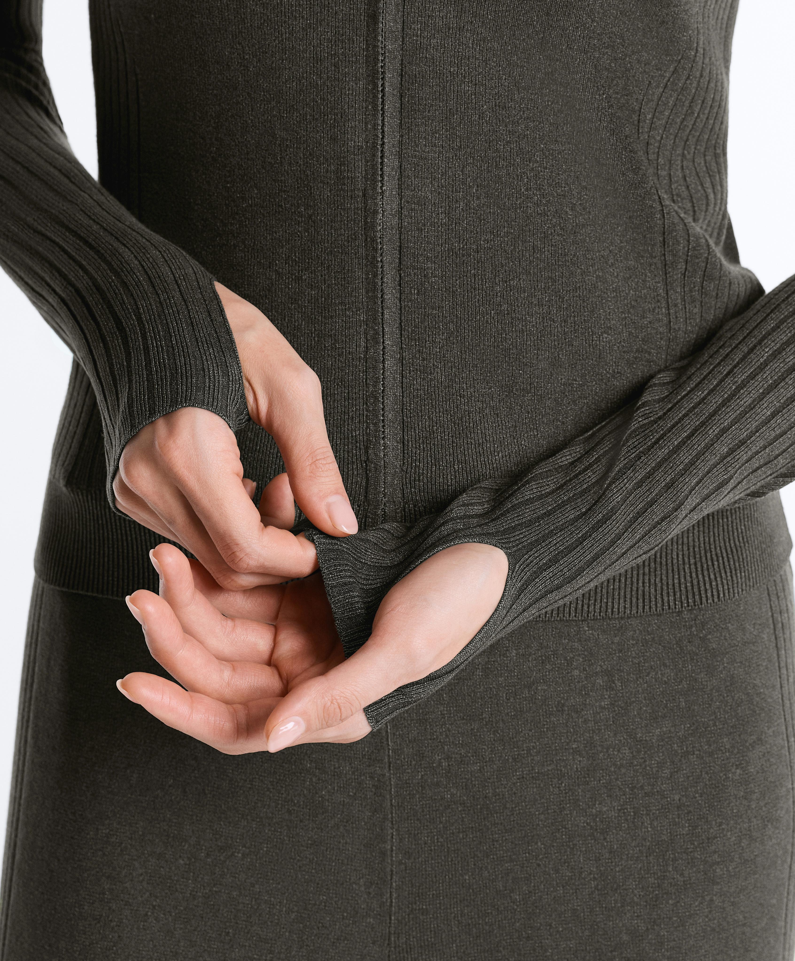 Slim Fit knit jacket with hood — GREEN