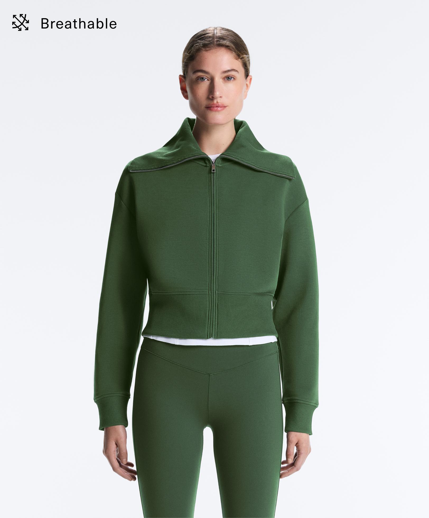 جاكيت بياقة مرتفعة من مزيج القطن