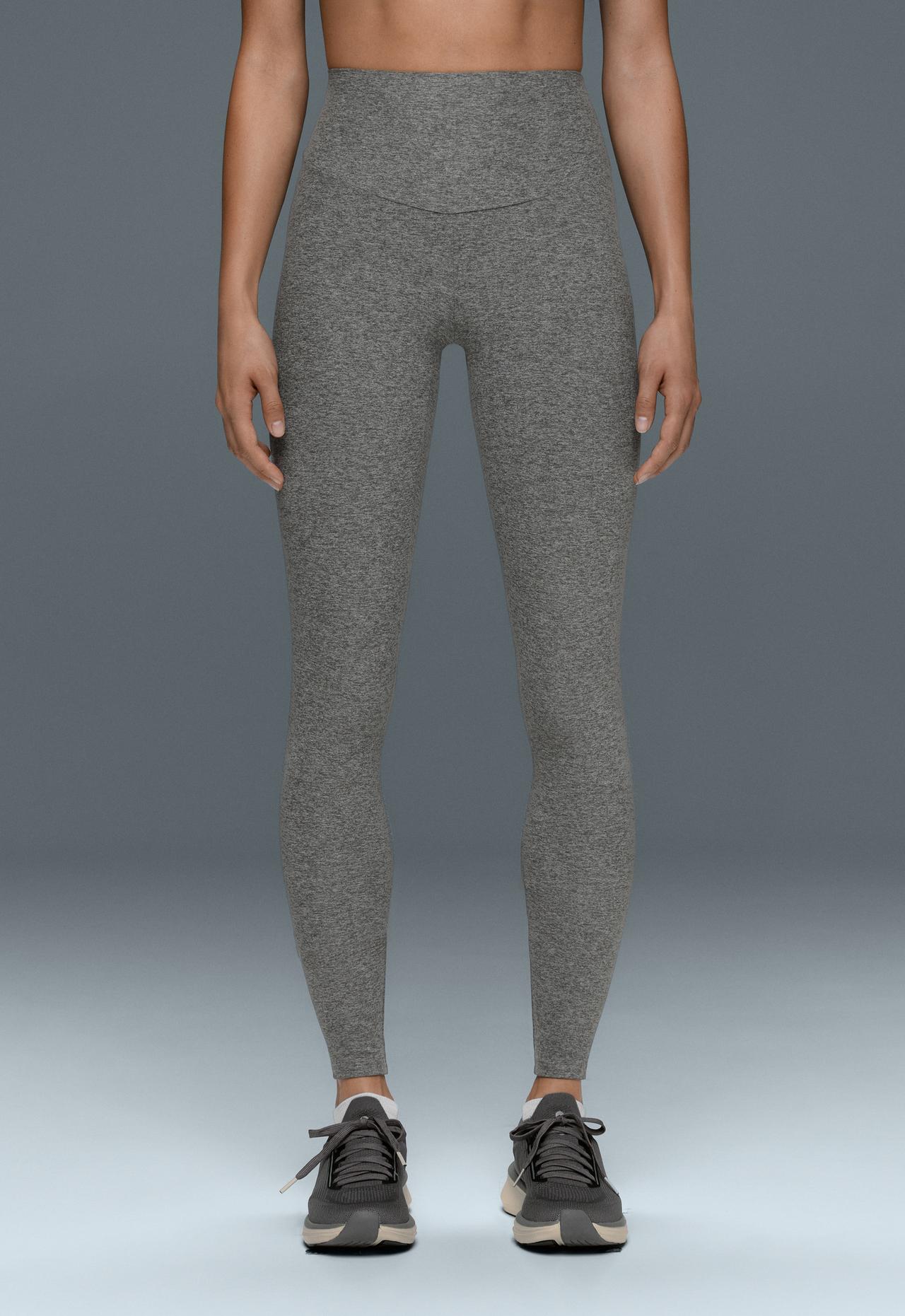 Ankle-length High rise Comfortlux marl leggings — MOTTLED GREY MELANGE