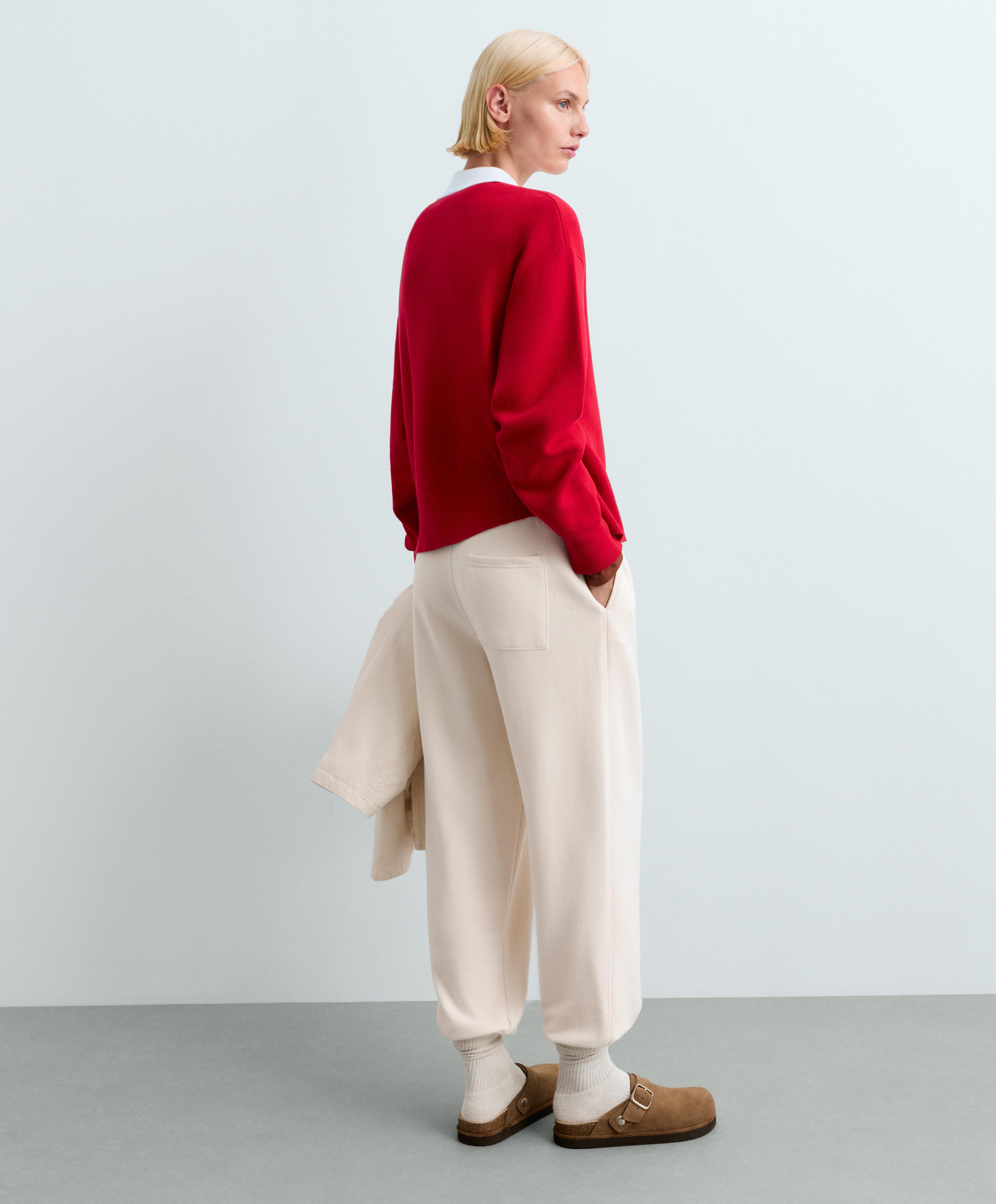Cotton-blend fleece joggers — PALE ECRU