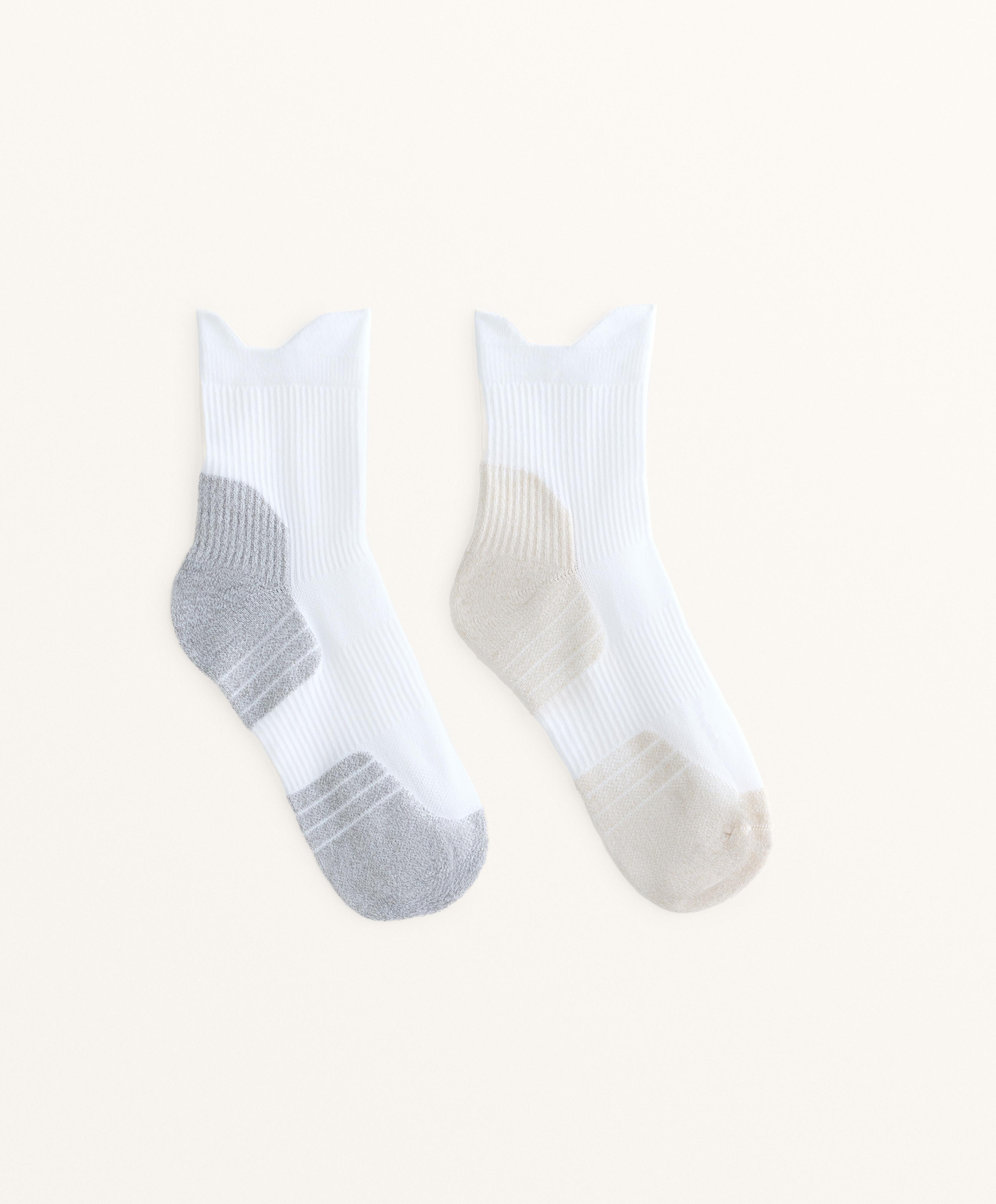 2 Paar Laufsport-Quarter-Socken aus Polyamidmischung