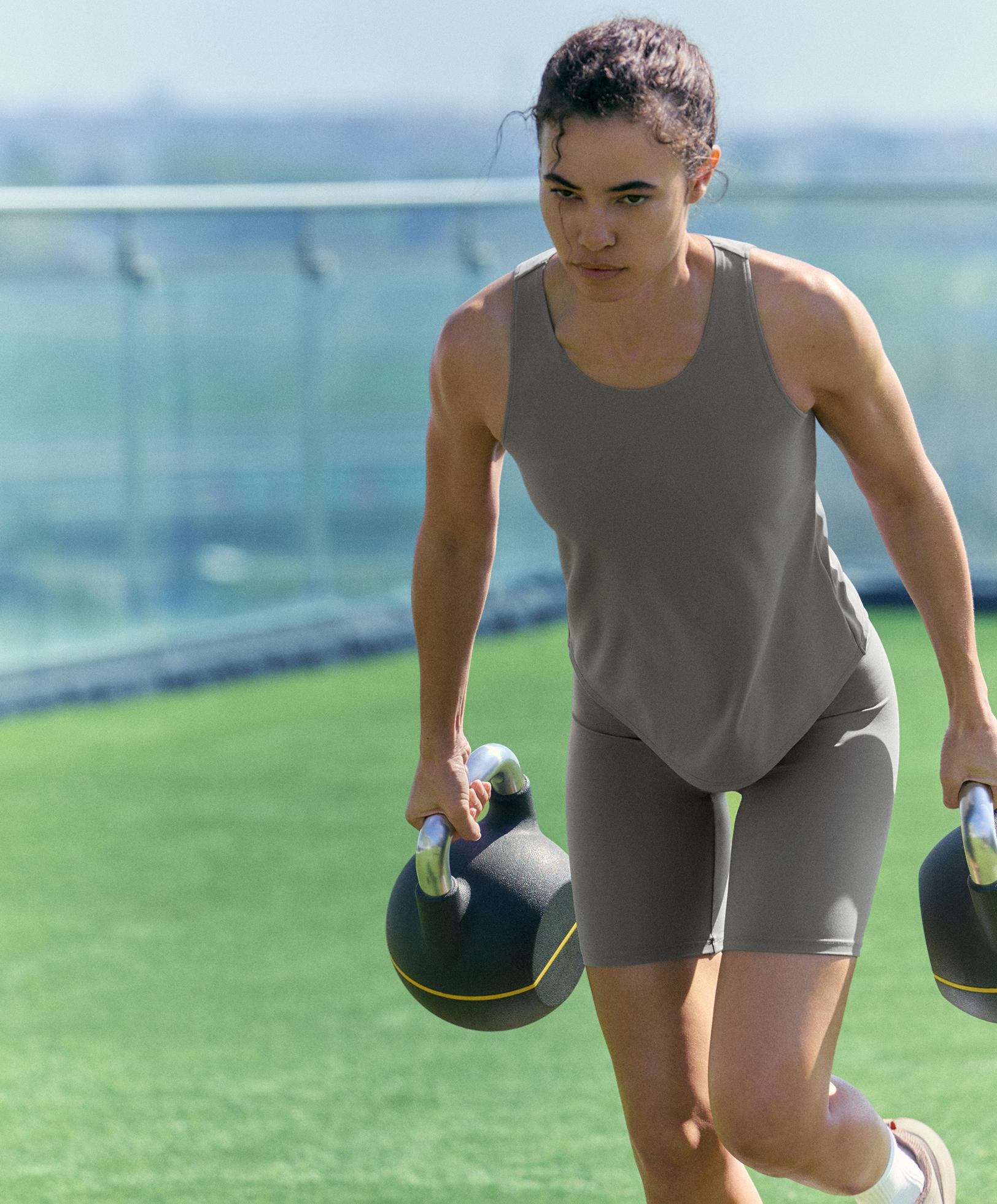 Comfortlux cross-back T-shirt — MID GREY