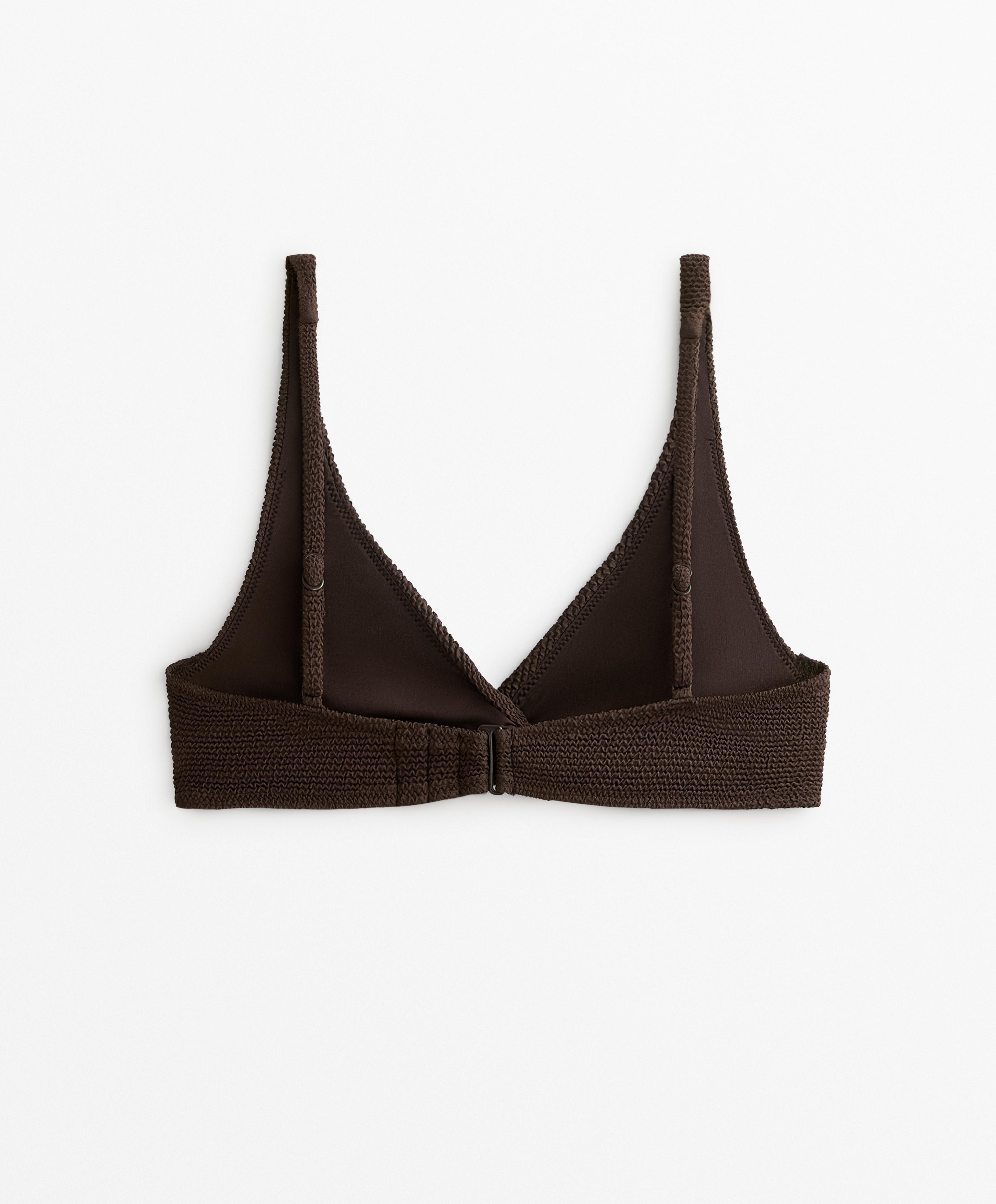 Halter-Bikinioberteil mit Crinkle
