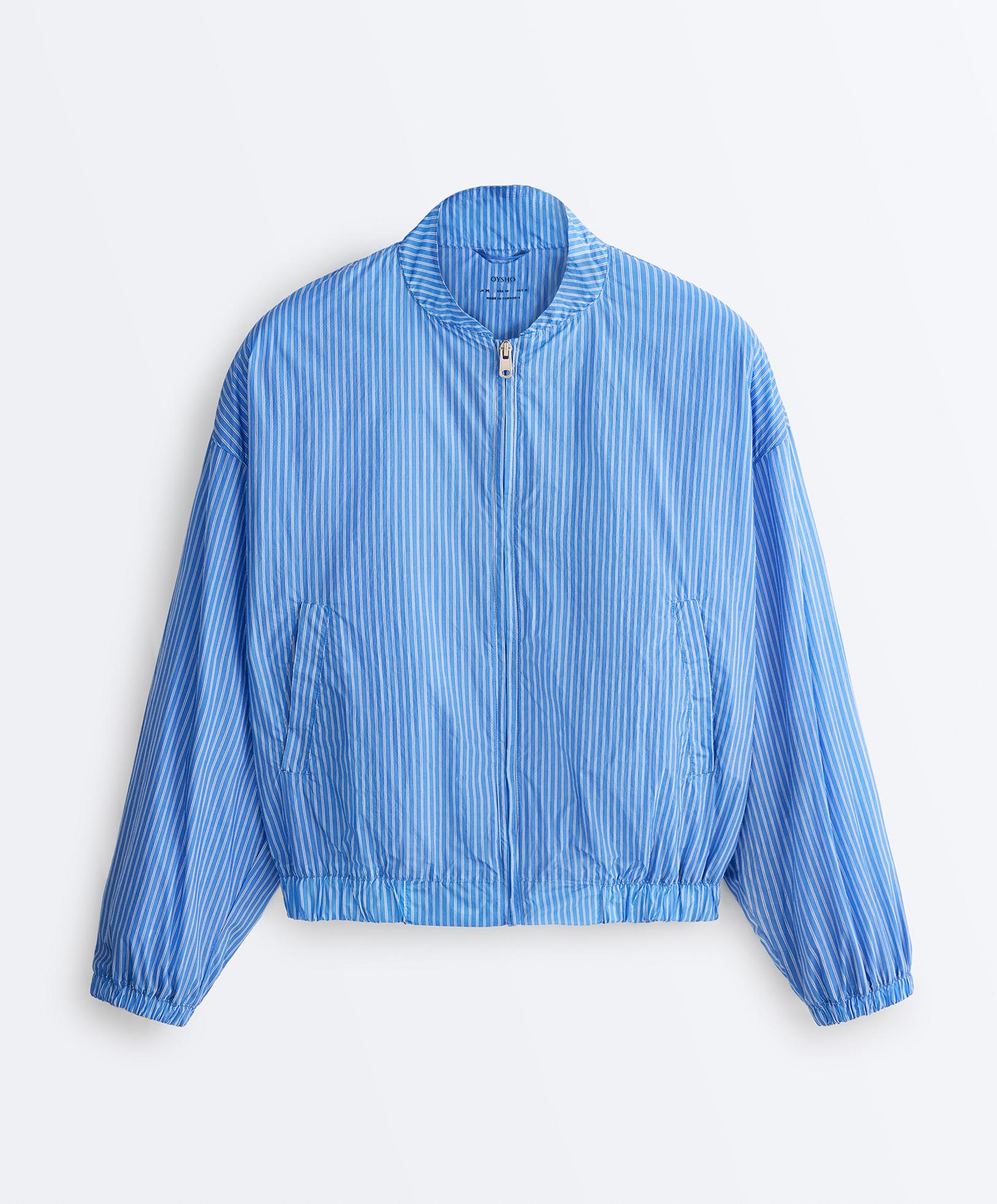 Track jacket with stripes — PALE LAVENDER BLUE