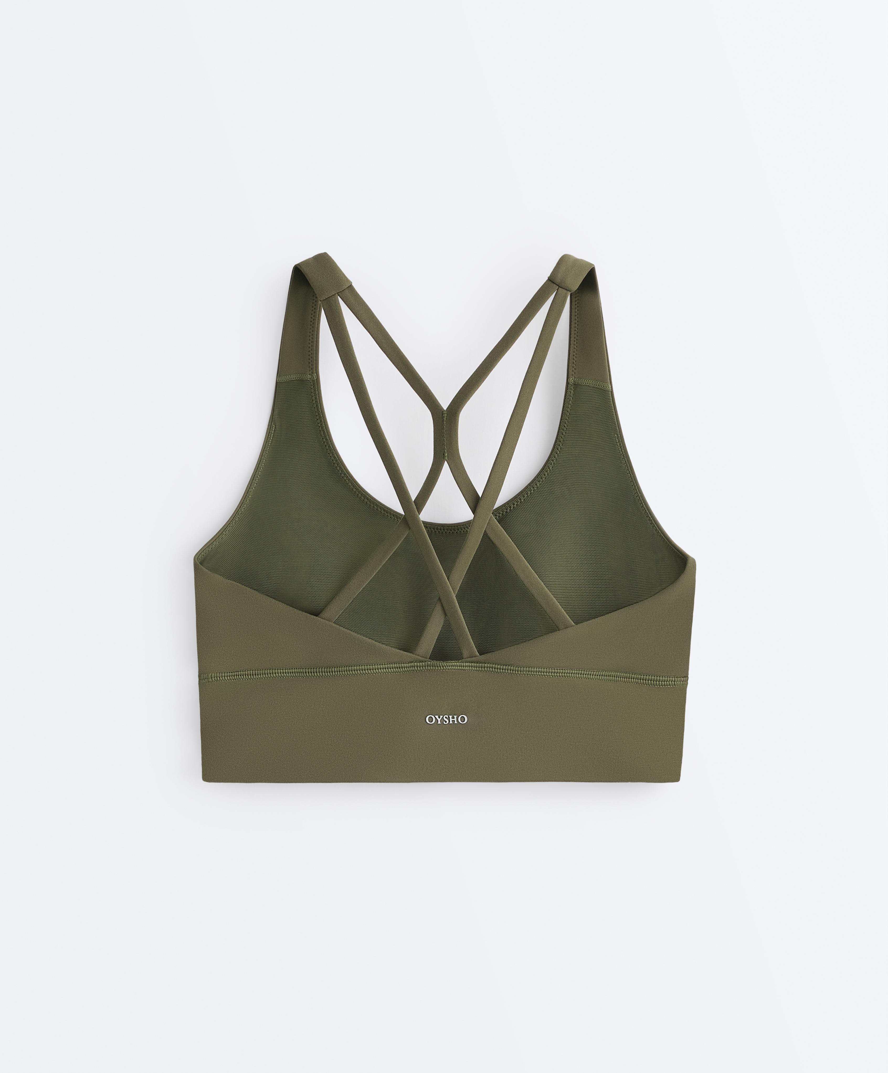 Medium-support Comfortlux sports bra with cups — KHAKI