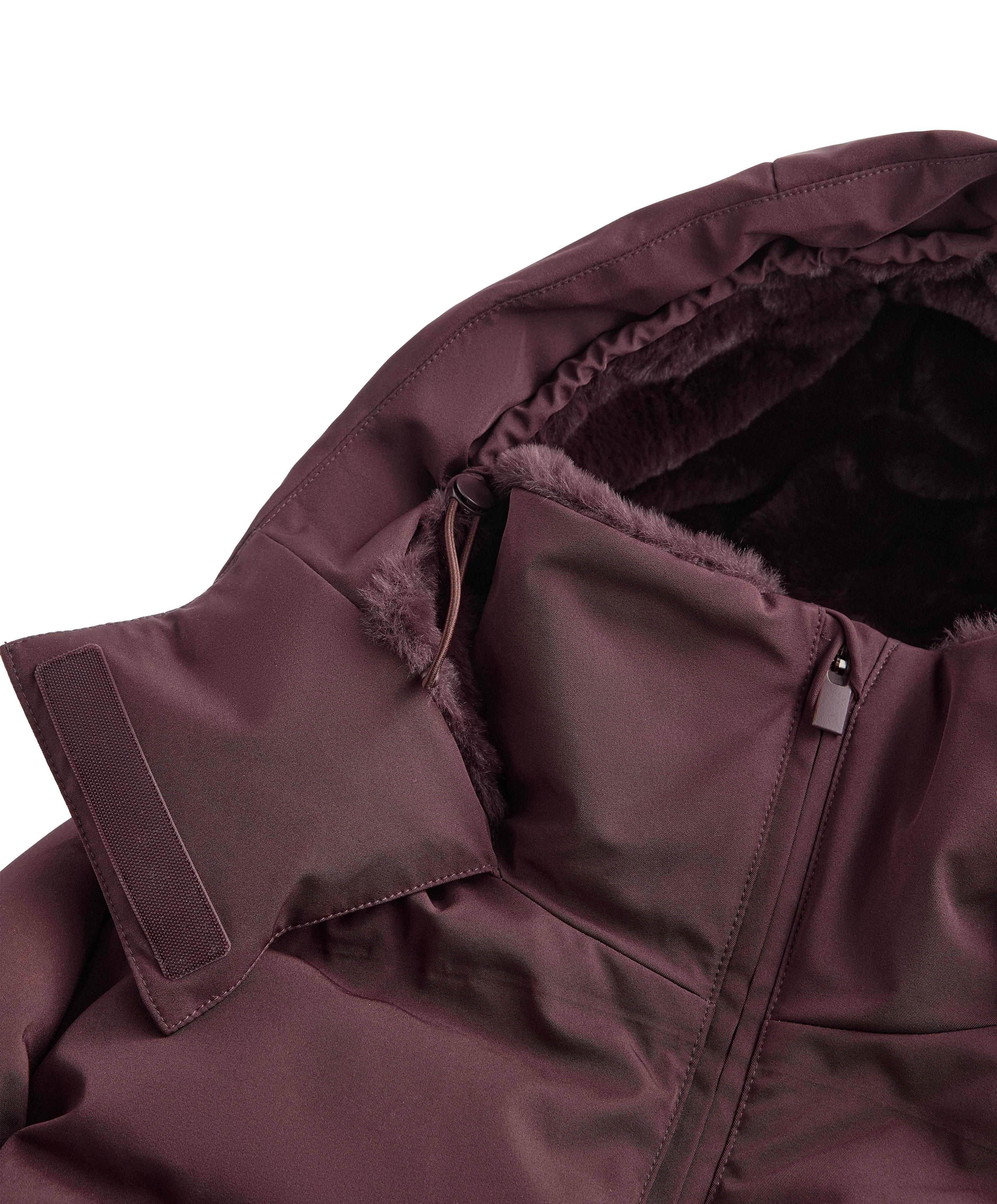 MINARDI PIUME SKI water-resistant padded jumpsuit with 80% down and 20% feather filling — DARK WINE RED