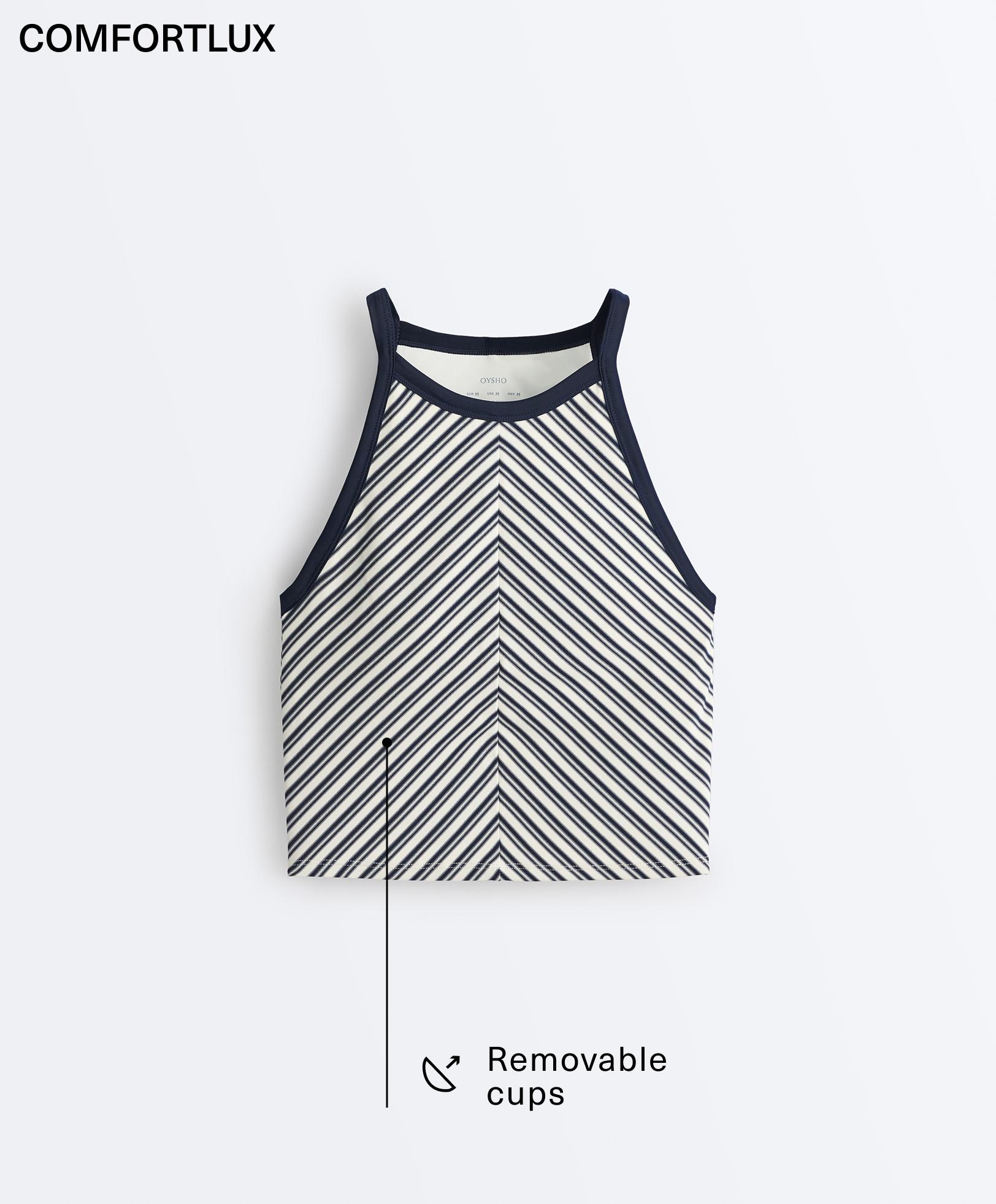 Comfortlux striped tank top — NAVY BLUE