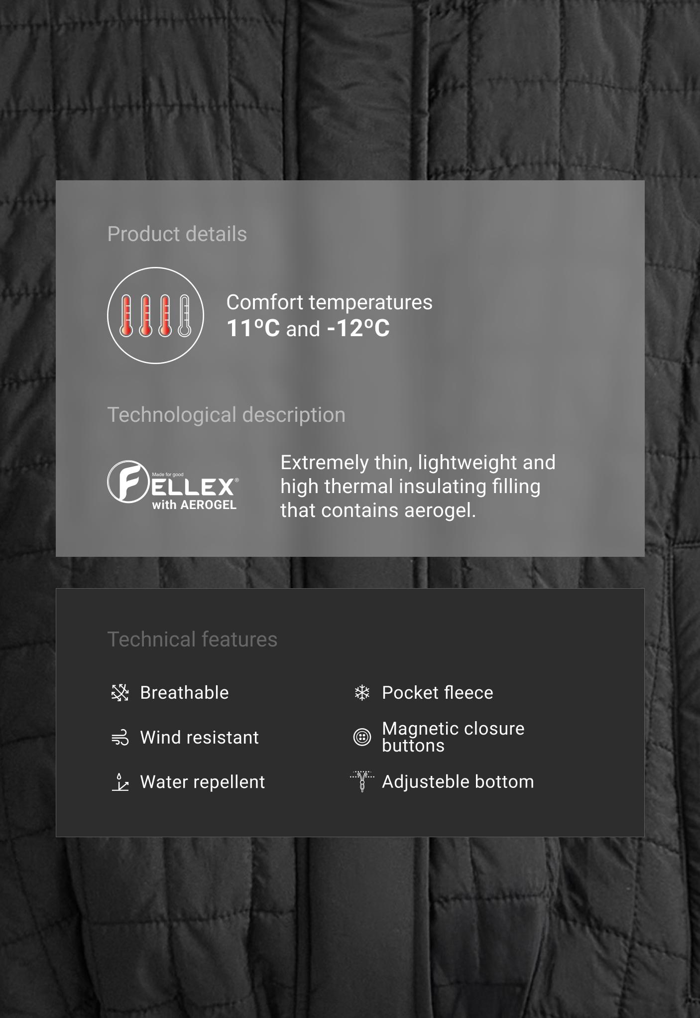 Кратка ватирана јакна со FELLEX® и AEROGEL