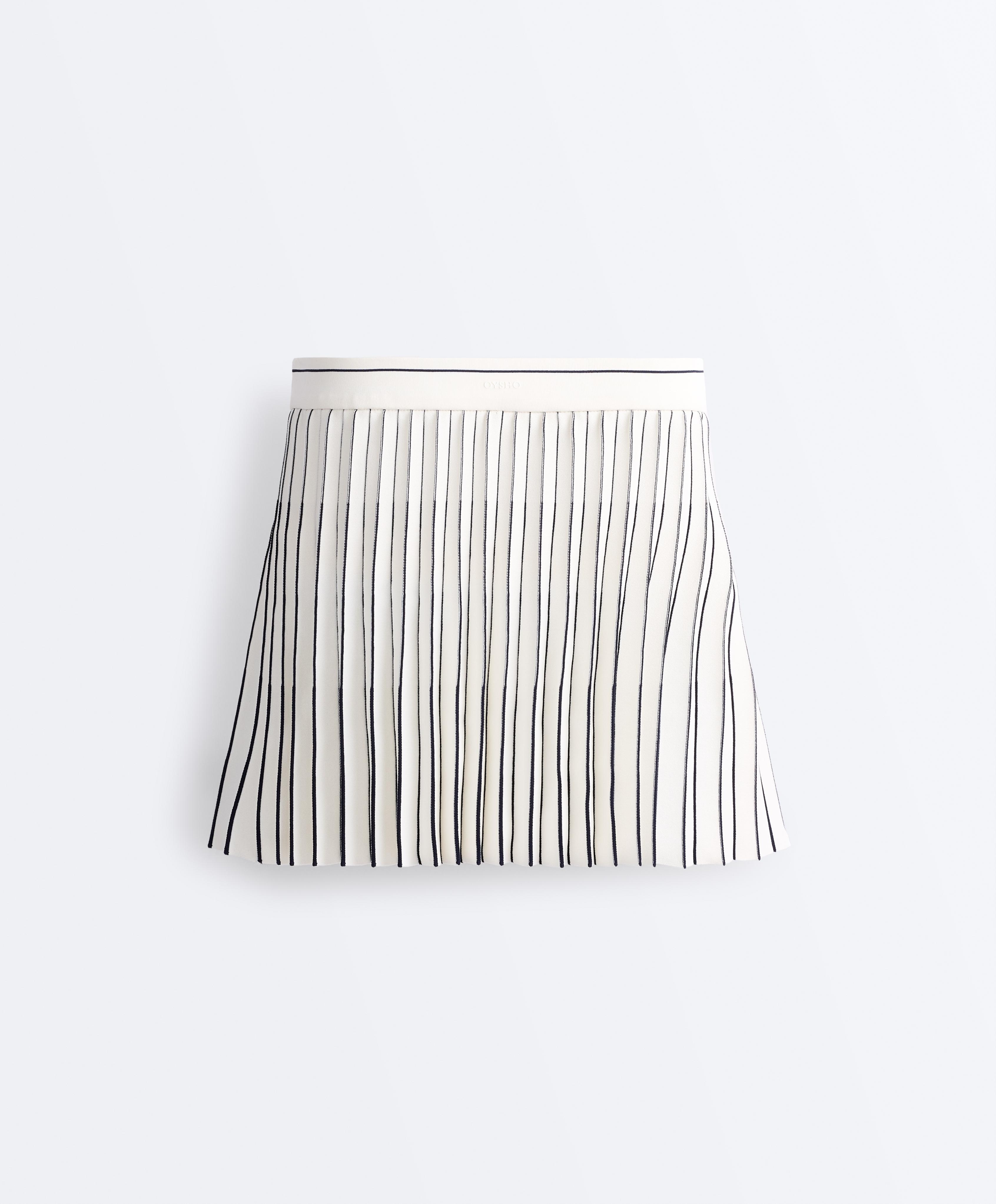 High-rise seamless pleated short skirt — NAVY BLUE