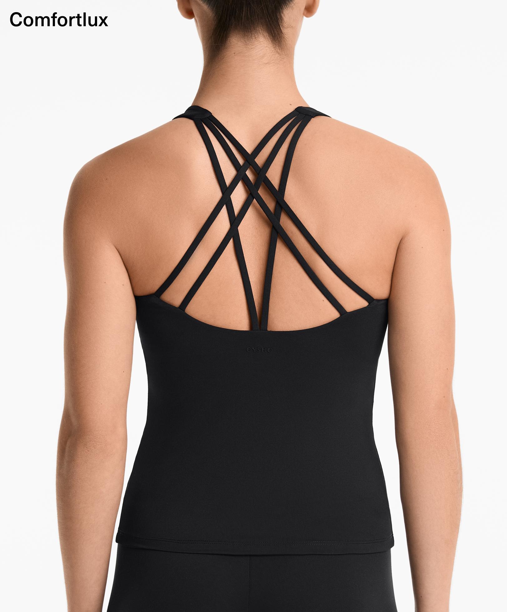 Długi tank top Comfortlux z miseczkami licznymi paskami