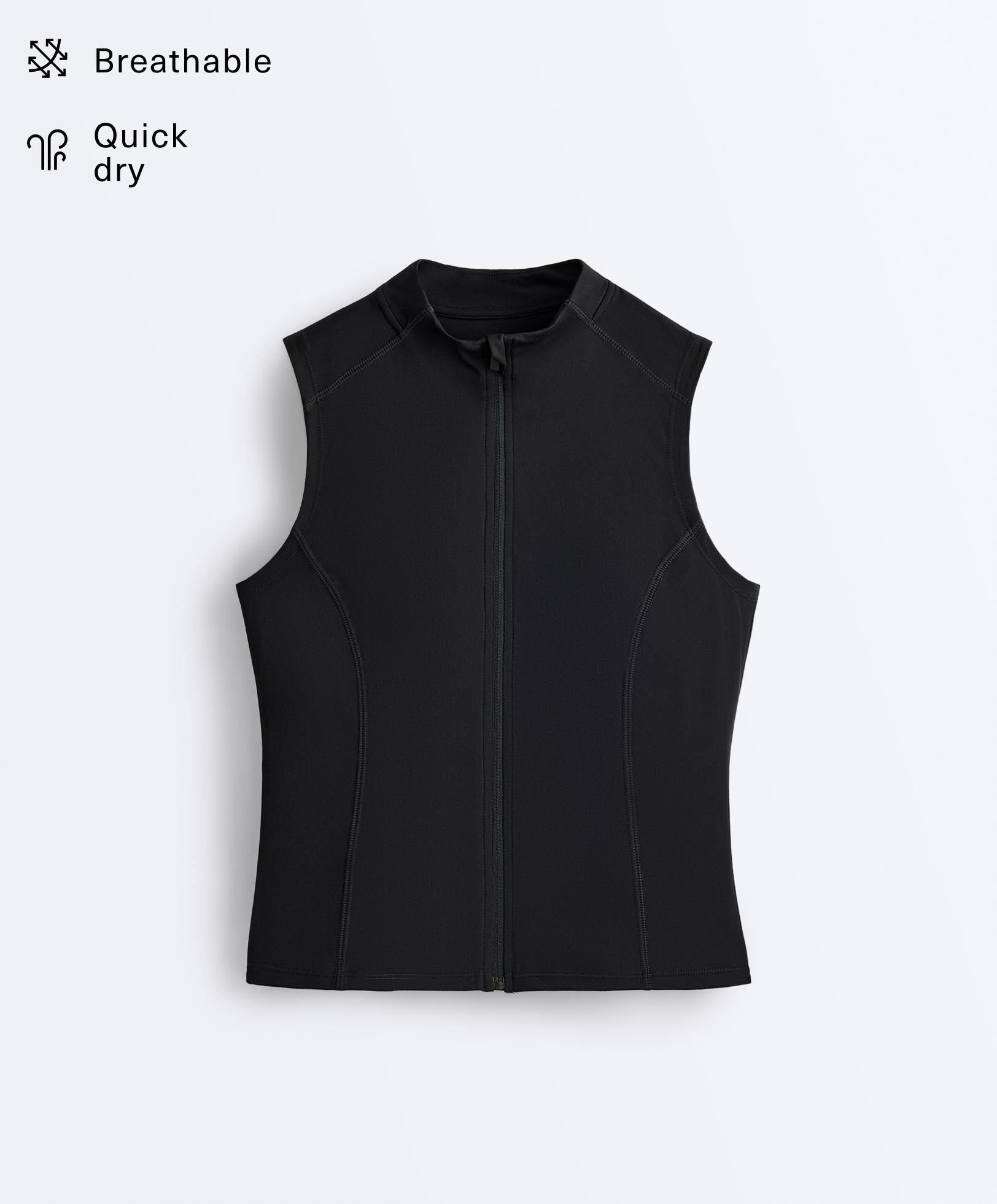 Sleeveless zip T-shirt Sleeveless zip T-shirt