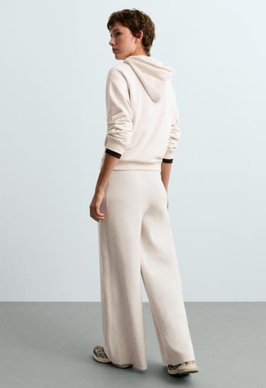 Waffle knit straight-leg trousers — PALE ASPHALT 3